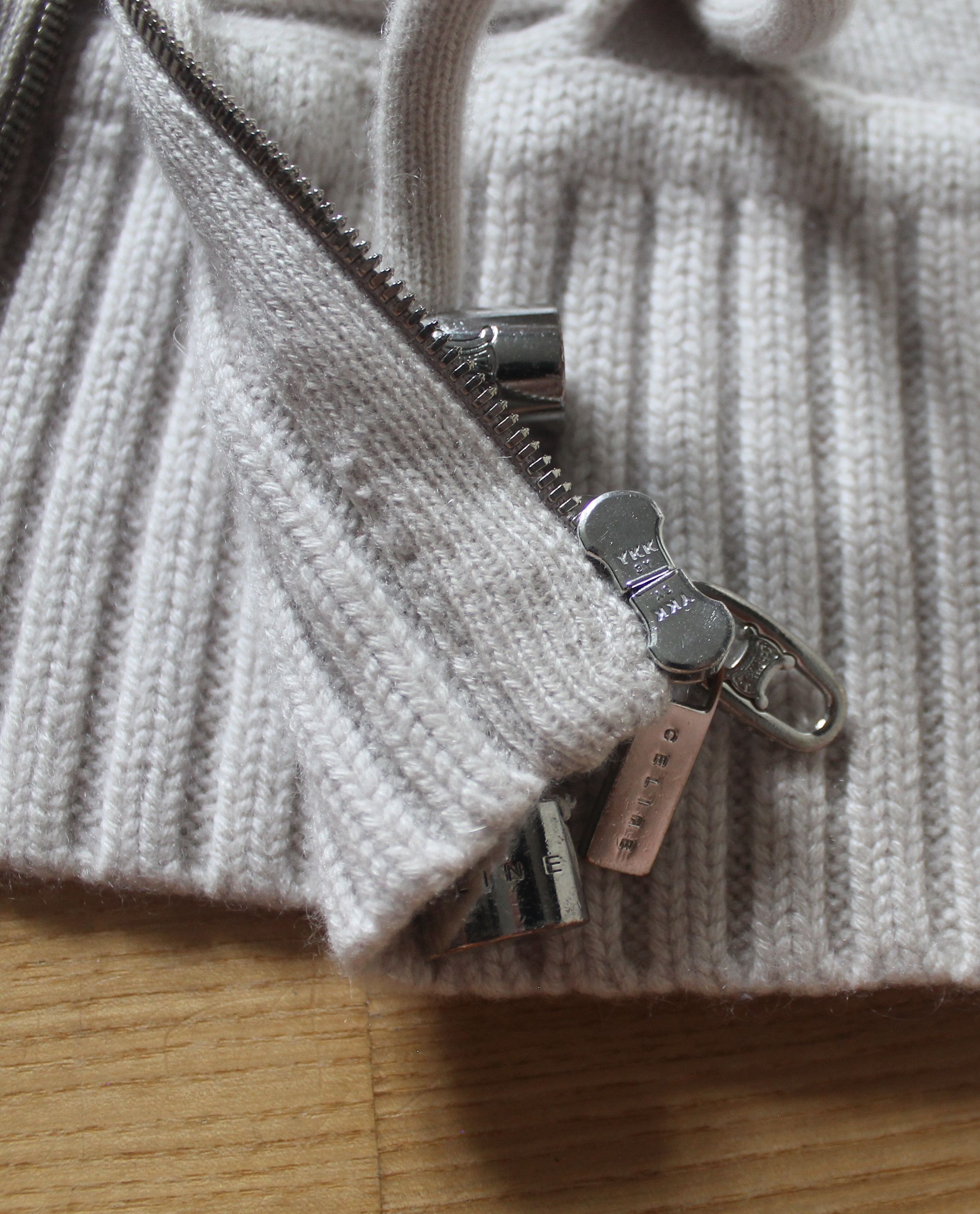 Celine Celine Cashmere Cream Zip Hoodie Size L / US 10 / IT 46 - 9 Thumbnail