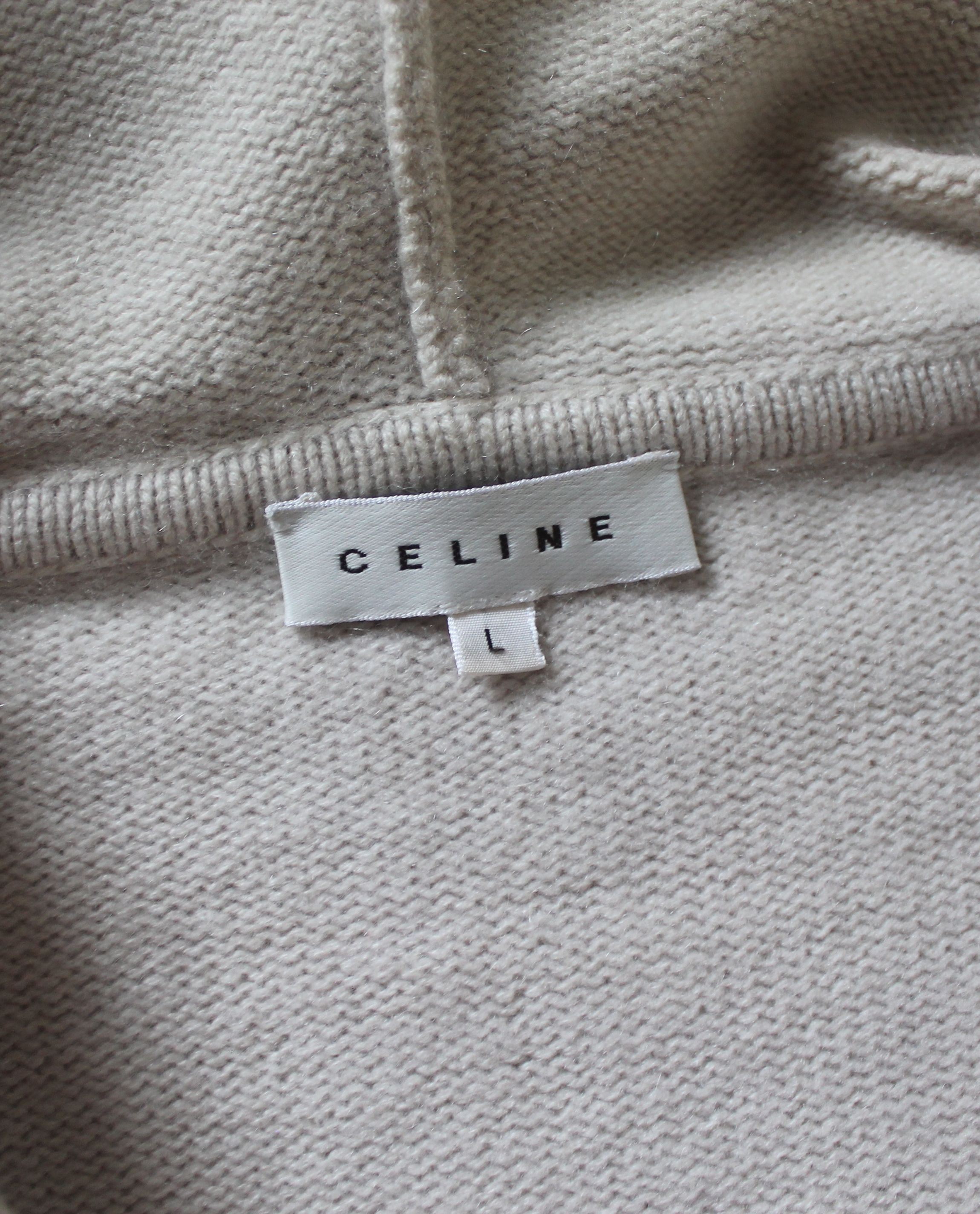 Celine Celine Cashmere Cream Zip Hoodie Size L / US 10 / IT 46 - 7 Thumbnail
