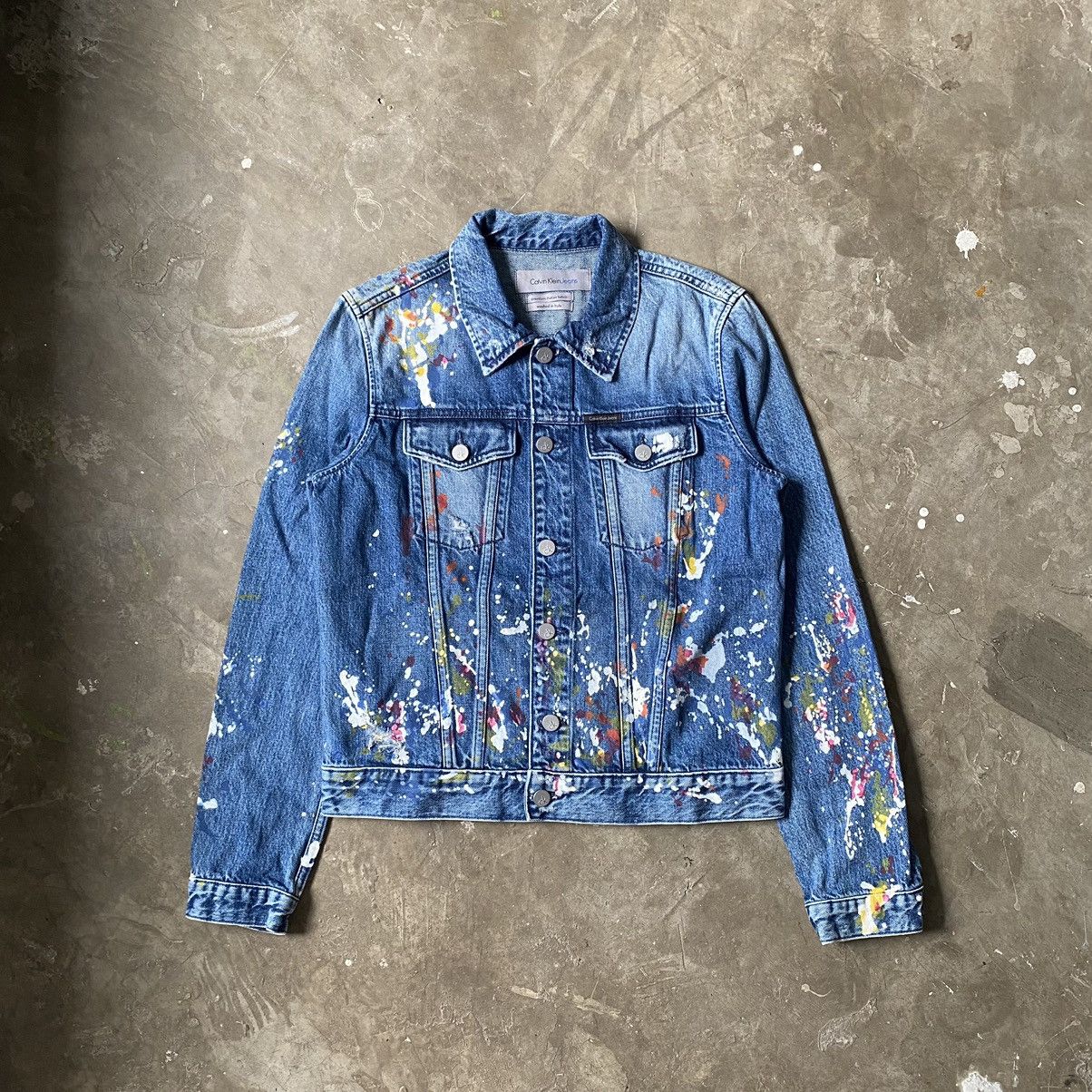Raf Simons Calvin Klein Raf Simons Paint Splatter Trucker Jacket