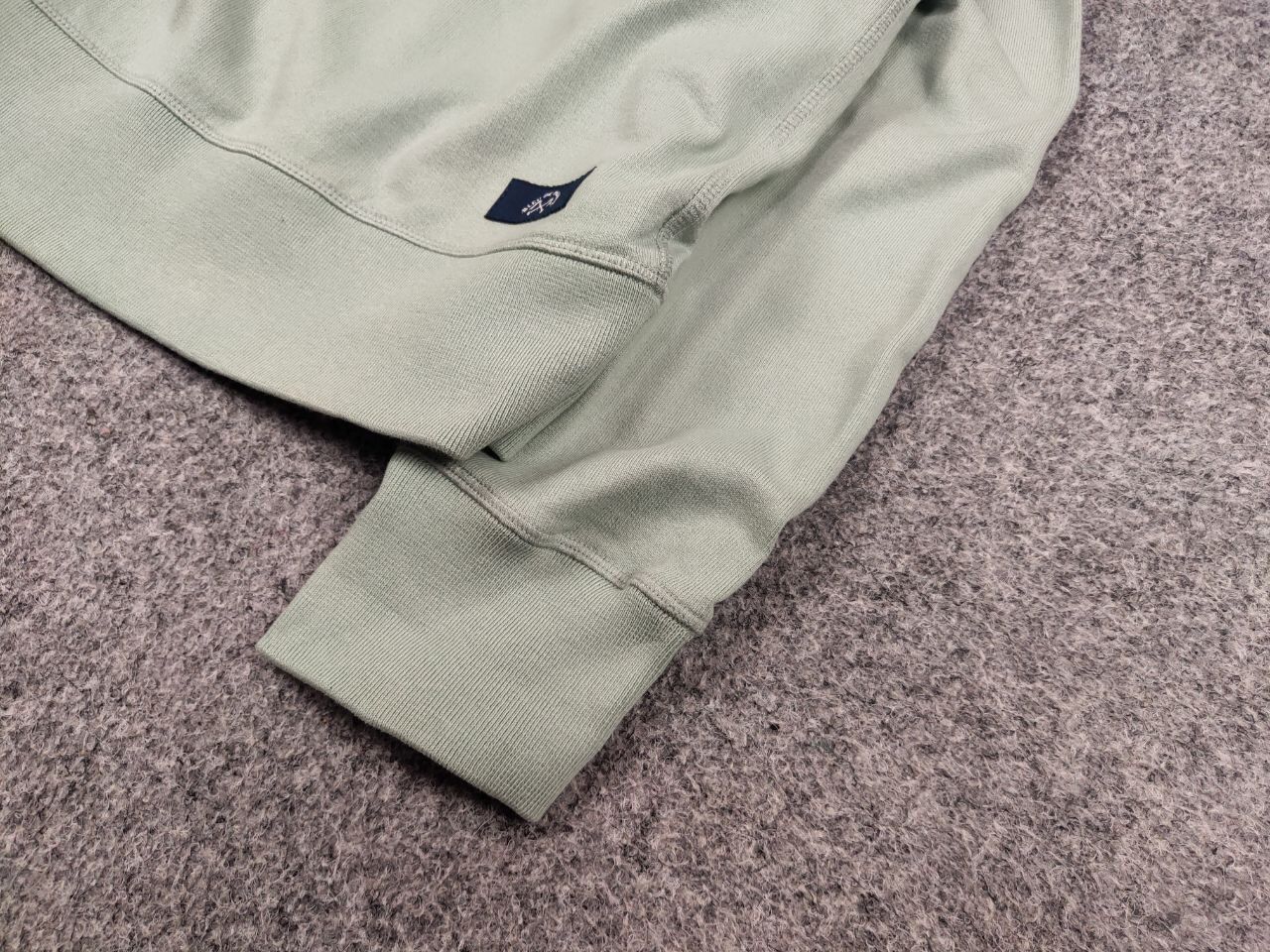 Bleu De Paname Crew Check Logo Jumper Sweatshirt in Green, Men's — image 5 of 6