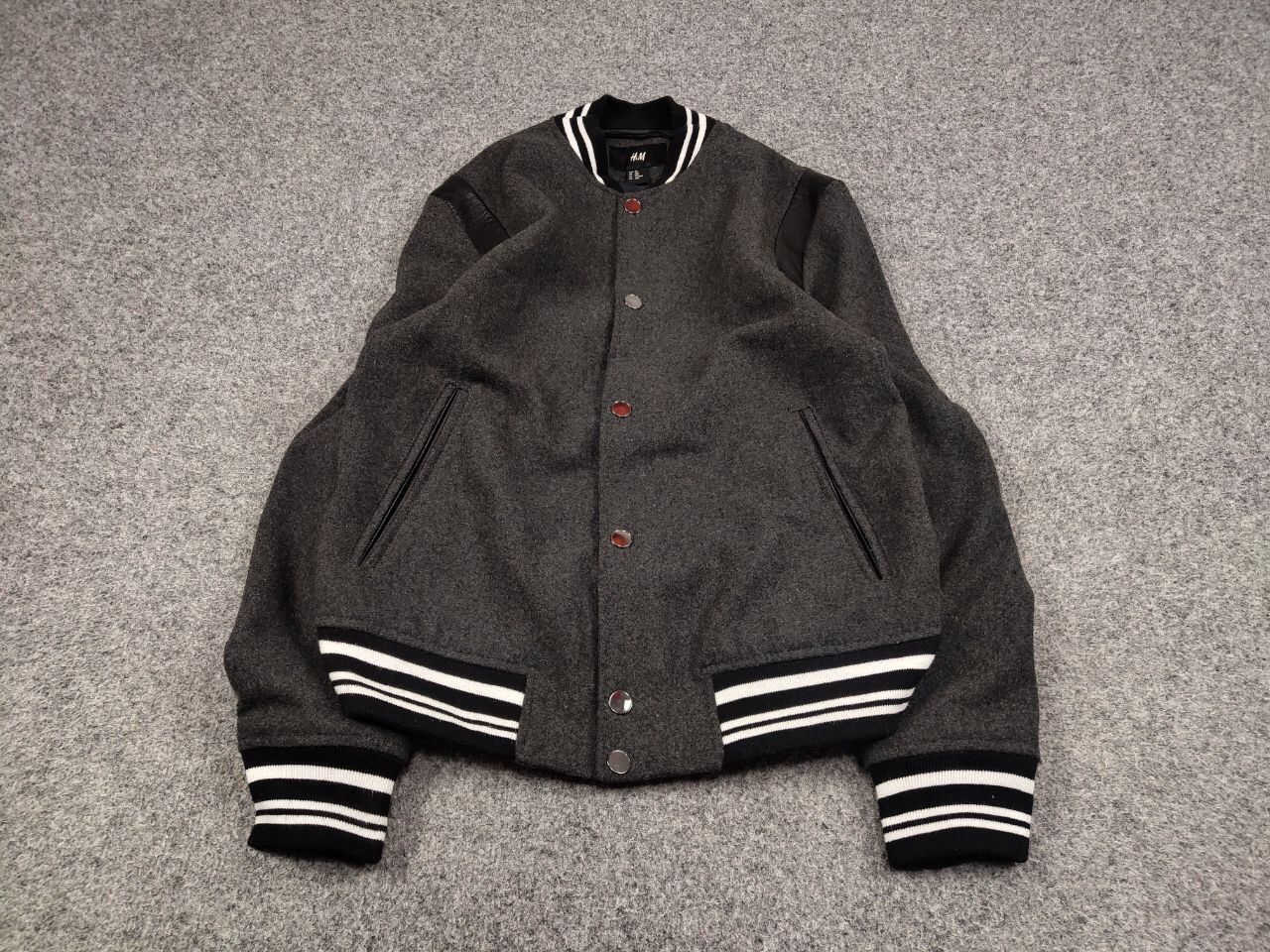 Japanese Brand Varsity H&M Wool bomber jacket saint laurent teddy Style Size US M / EU 48-50 / 2 - 2 Thumbnail