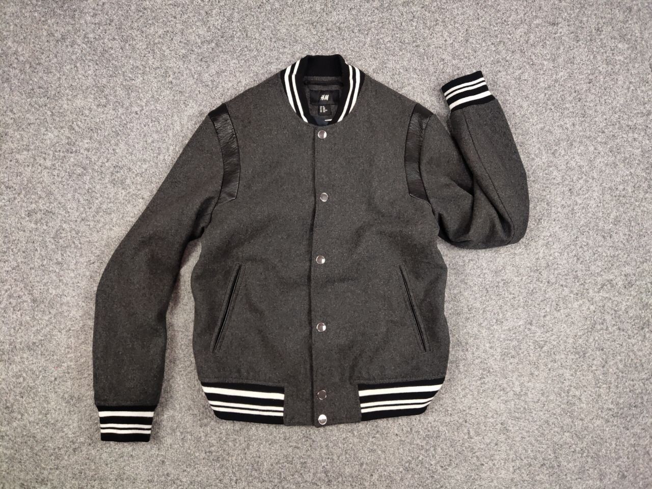 Japanese Brand Varsity H&M Wool bomber jacket saint laurent teddy Style Size US M / EU 48-50 / 2 - 13 Thumbnail