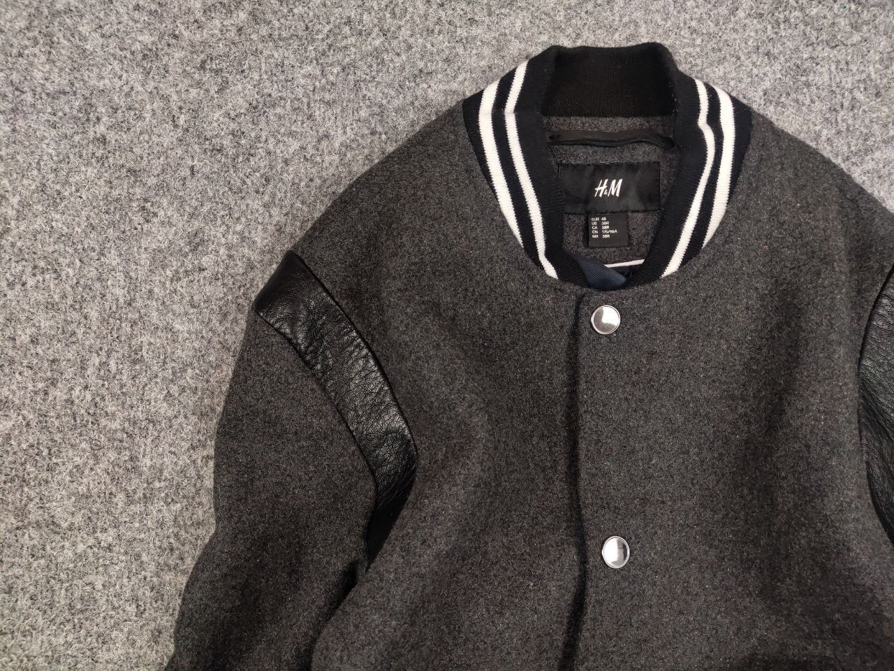 Japanese Brand Varsity H&M Wool bomber jacket saint laurent teddy Style Size US M / EU 48-50 / 2 - 11 Thumbnail