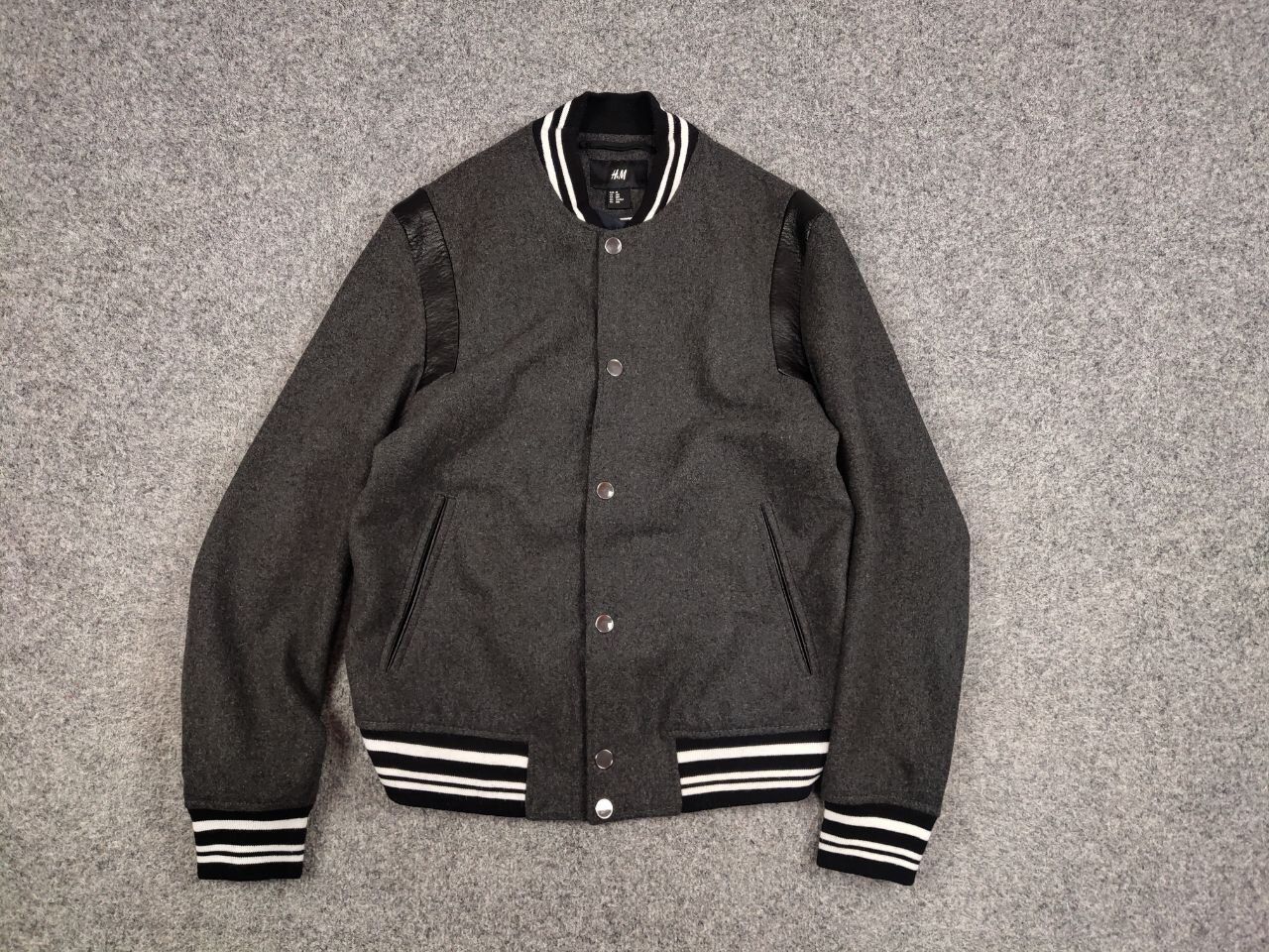 Japanese Brand Varsity H&M Wool bomber jacket saint laurent teddy Style Size US M / EU 48-50 / 2 - 12 Thumbnail