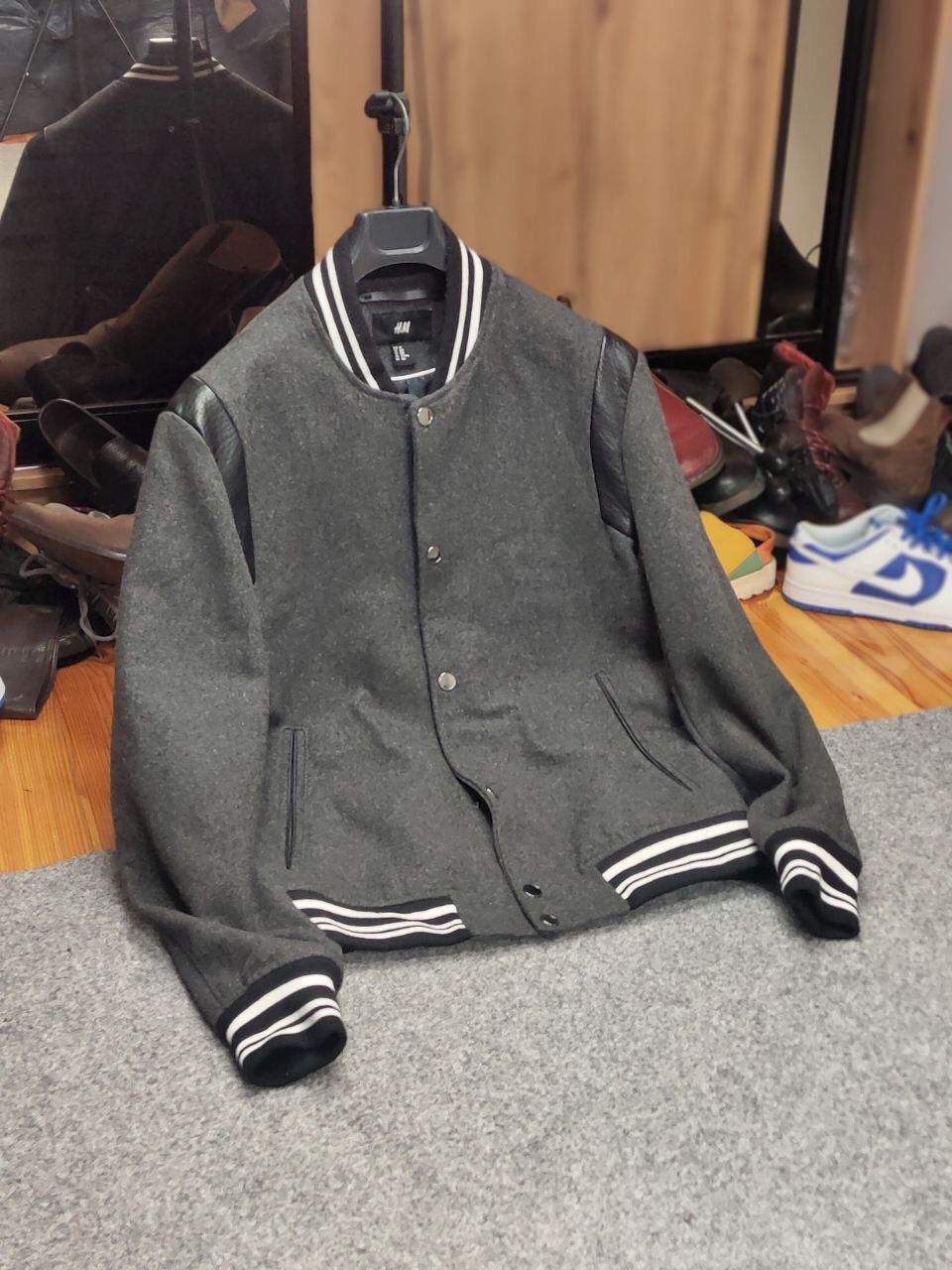 Japanese Brand Varsity H&M Wool bomber jacket saint laurent teddy Style Size US M / EU 48-50 / 2 - 19 Thumbnail