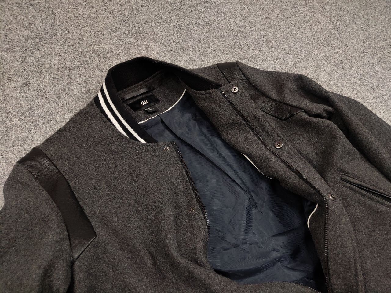 Japanese Brand Varsity H&M Wool bomber jacket saint laurent teddy Style Size US M / EU 48-50 / 2 - 16 Thumbnail