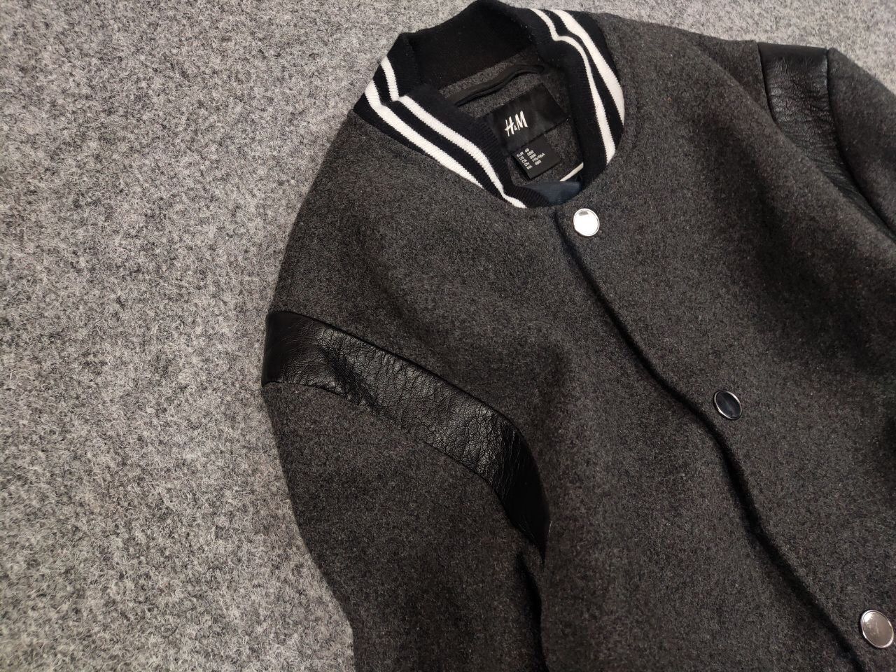 Japanese Brand Varsity H&M Wool bomber jacket saint laurent teddy Style Size US M / EU 48-50 / 2 - 7 Thumbnail