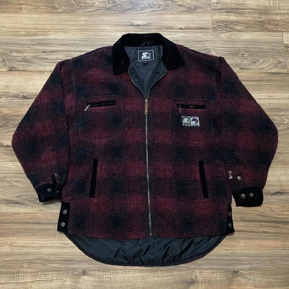 90s Starter Terrain Fleece Corduroy Zip Up Large (fits XL)