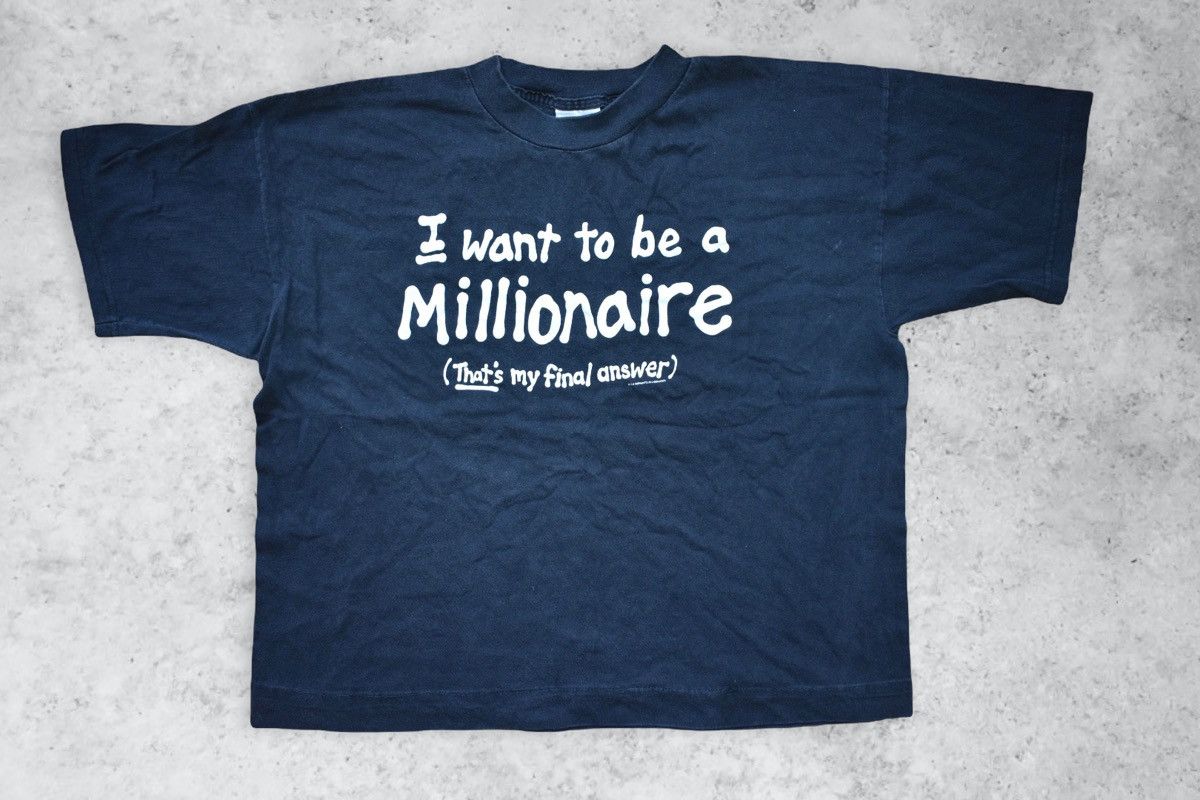 Vintage Vintage ‘I Want to be a Millionaire’ T-Shirt (XL) Size US XL / EU 56 / 4 - 1 Thumbnail