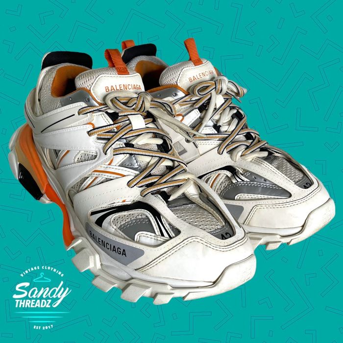 Balenciaga Balenciaga Track Runner White/Orange Sneaker | Grailed