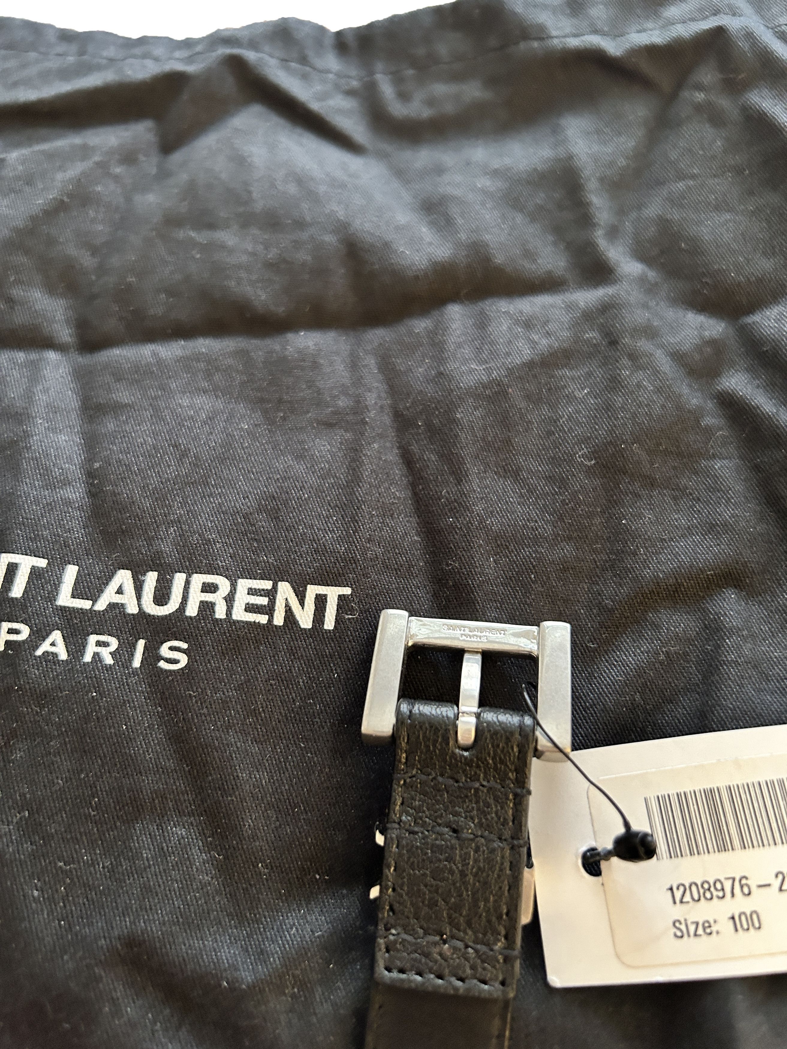 Yves Saint Laurent (size 100) YSL Logo thin Leather Belt cassandre Size ONE SIZE - 2 Thumbnail