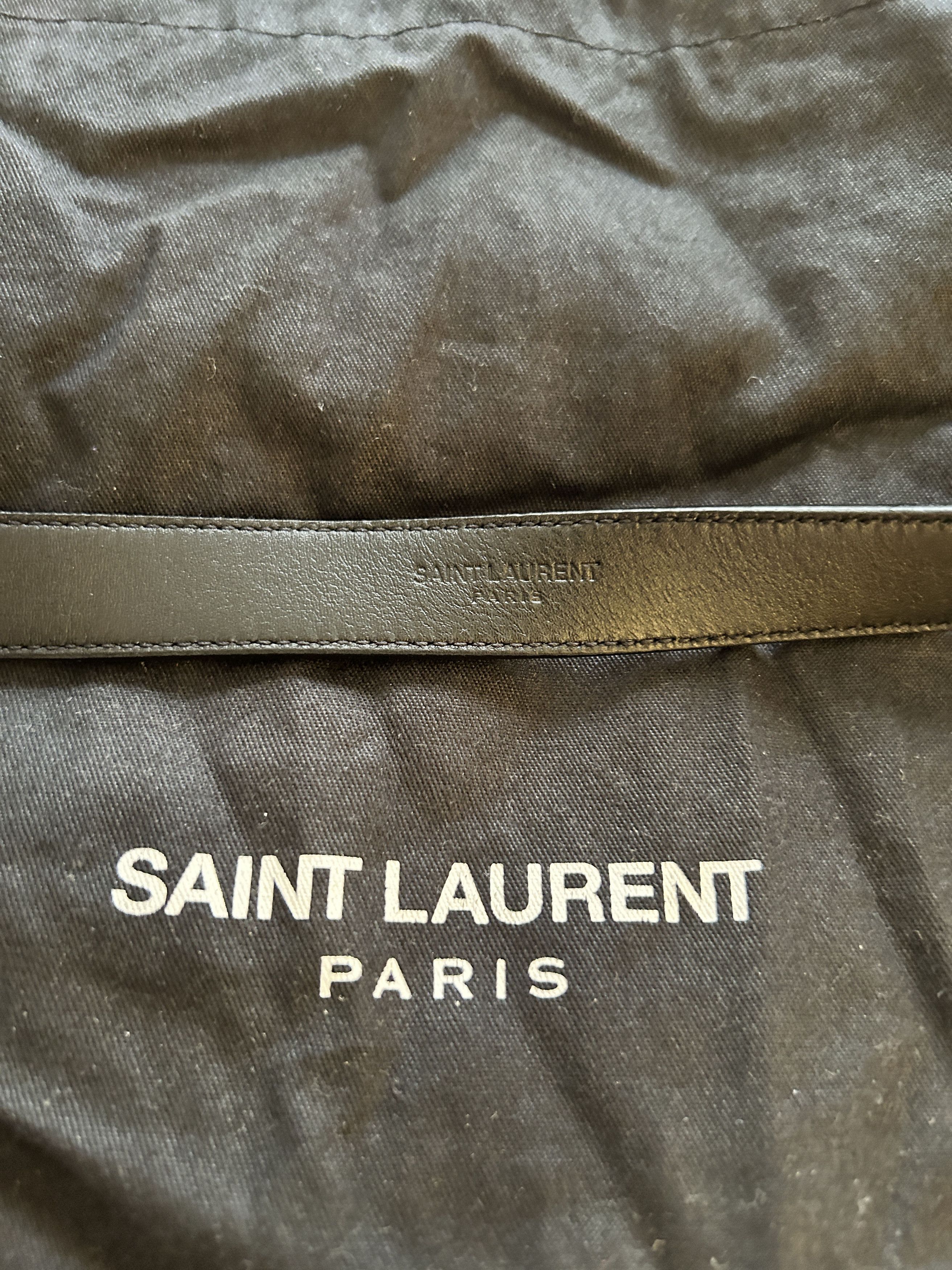 Yves Saint Laurent (size 100) YSL Logo thin Leather Belt cassandre Size ONE SIZE - 6 Thumbnail