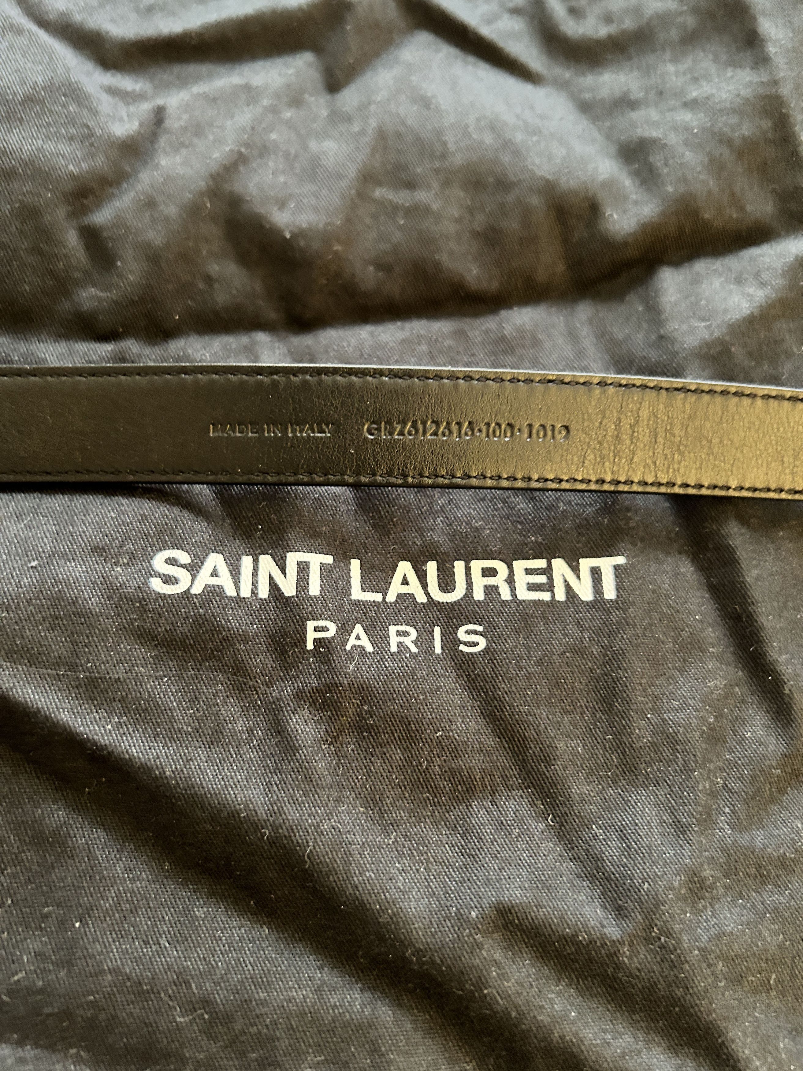 Yves Saint Laurent (size 100) YSL Logo thin Leather Belt cassandre Size ONE SIZE - 5 Thumbnail