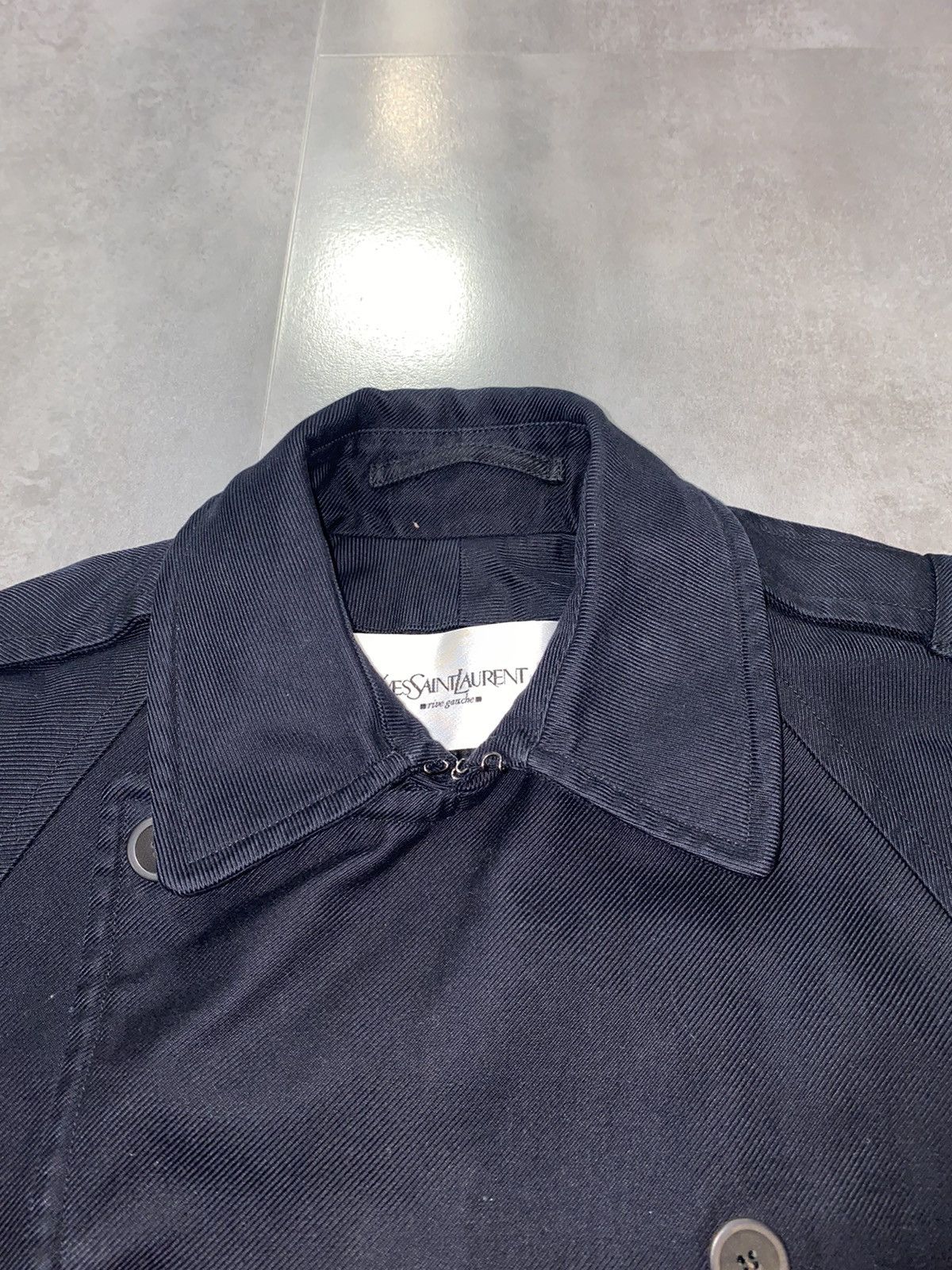 Saint Laurent Paris Yves Saint Laurent Rive Gauche Double Breasted Black Coat Size US M / EU 48-50 / 2 - 11 Thumbnail
