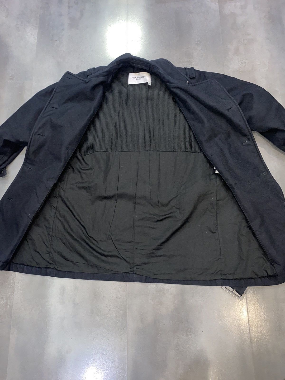 Saint Laurent Paris Yves Saint Laurent Rive Gauche Double Breasted Black Coat Size US M / EU 48-50 / 2 - 14 Thumbnail