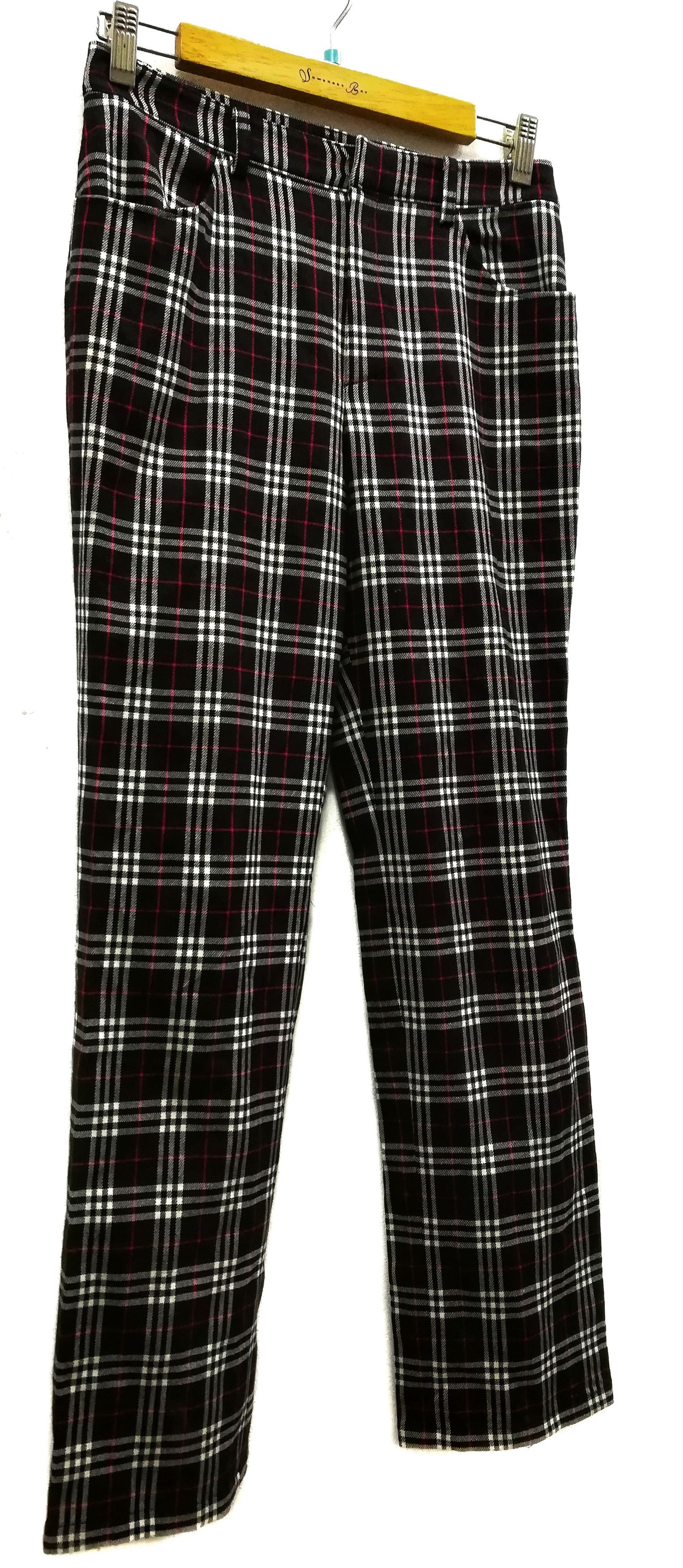Burberry 🔥Vintage Burberry Blue Label Wool Dark Nova Check Pants🔥 Size US 28 / EU 44 - 2 Thumbnail