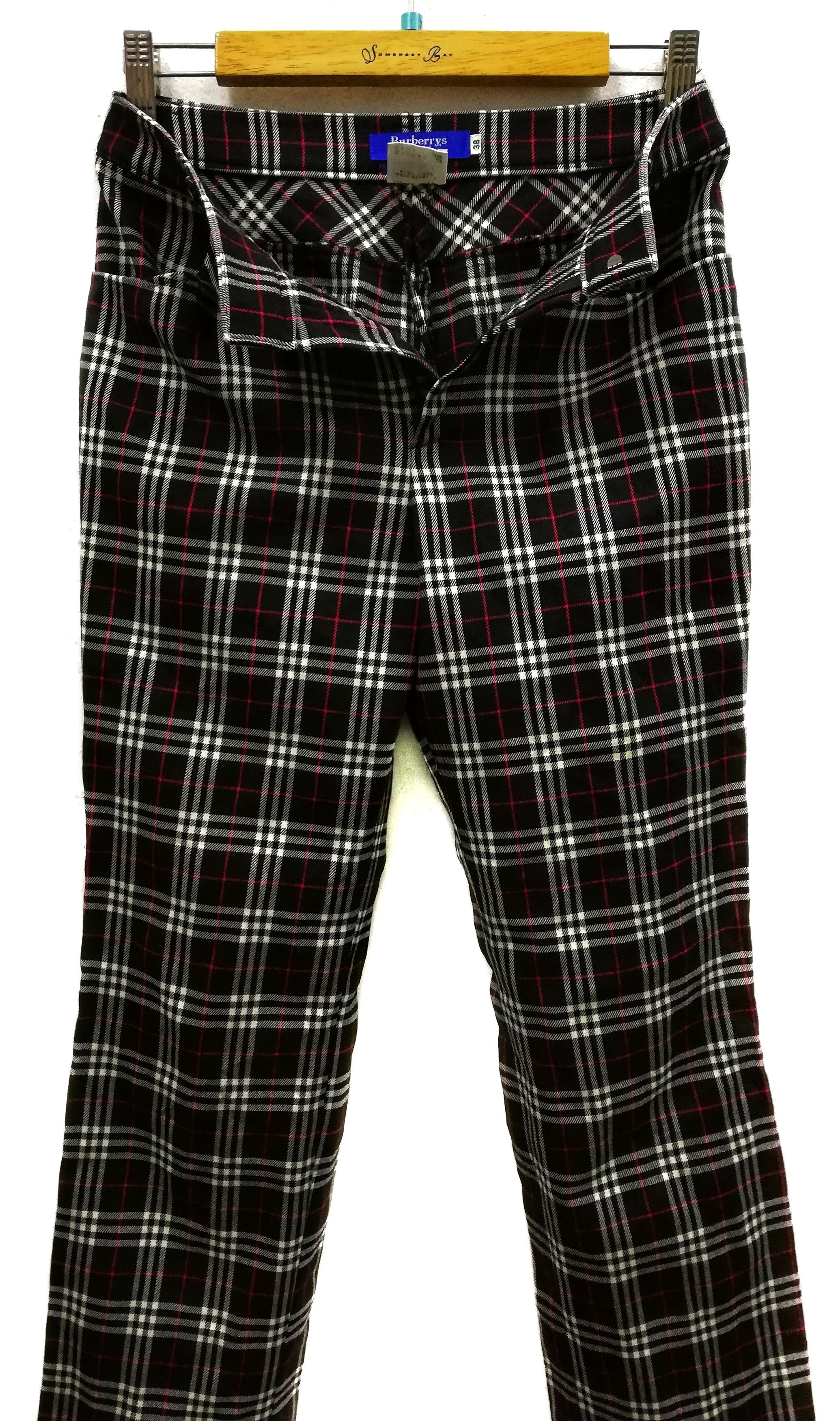 Burberry 🔥Vintage Burberry Blue Label Wool Dark Nova Check Pants🔥 Size US 28 / EU 44 - 4 Thumbnail