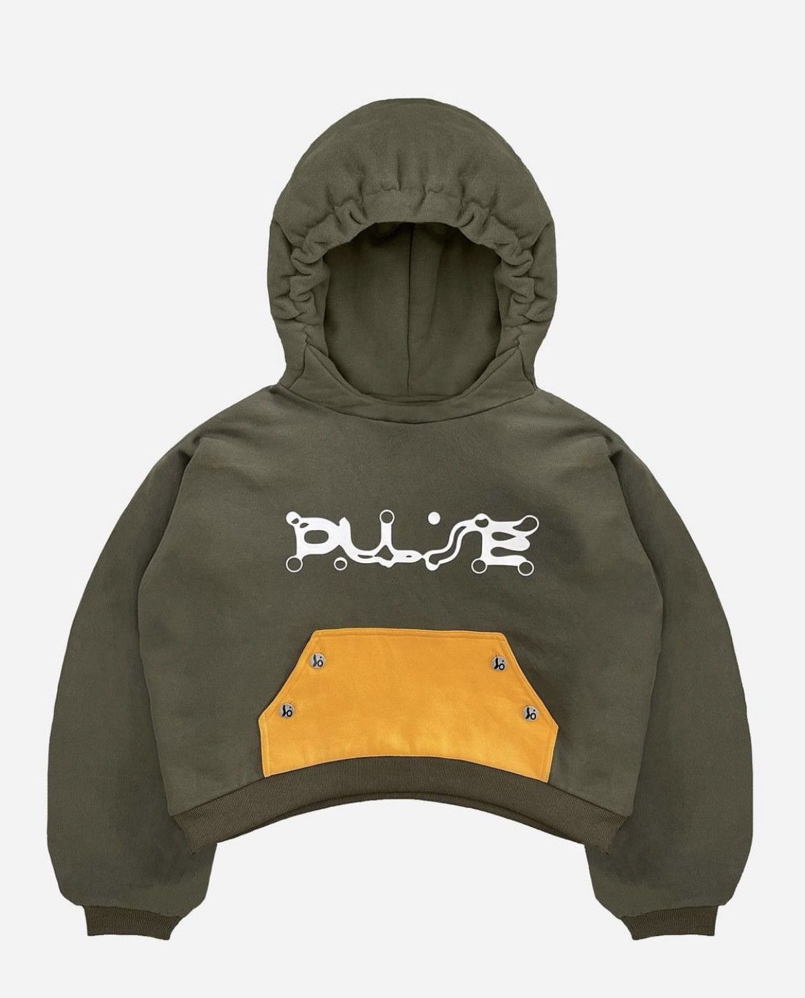 image of Individual Designer Badson "pulse" Hooded Sweatshirt in Olive, Men's (Size 2XL)