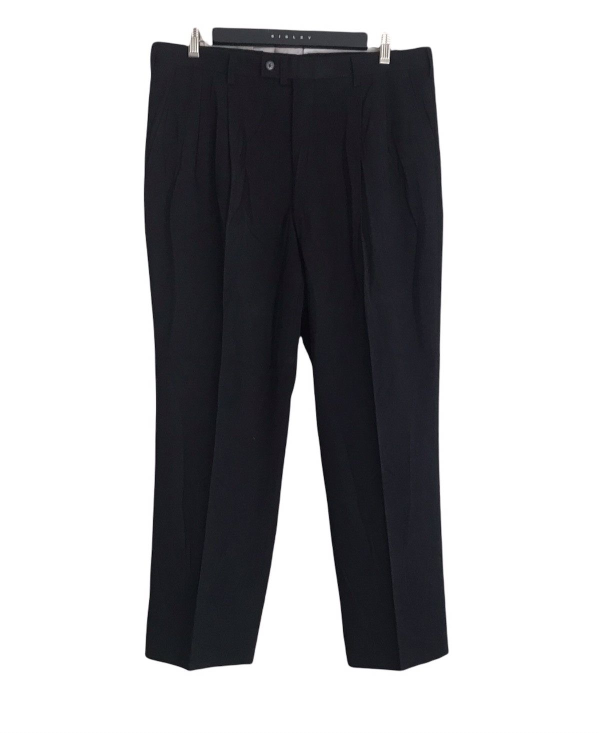 image of Vintage Balenciaga Baggy Wool Pants in Black, Men's (Size 36)