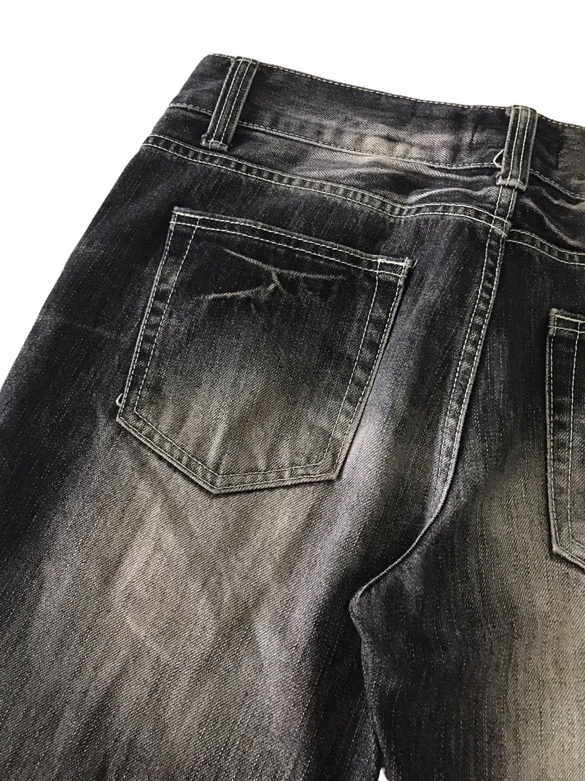 Japanese Brand Flare Jeans 💥 LA Gate Acid Wash Distressed Denim Size US 31 - 22 Thumbnail