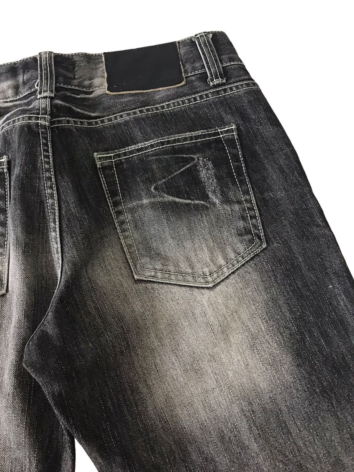 Japanese Brand Flare Jeans 💥 LA Gate Acid Wash Distressed Denim Size US 31 - 21 Thumbnail