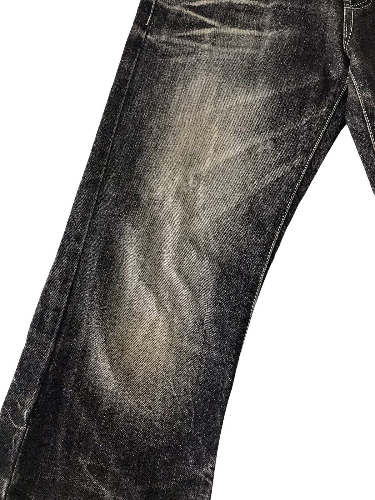 Japanese Brand Flare Jeans 💥 LA Gate Acid Wash Distressed Denim Size US 31 - 8 Thumbnail