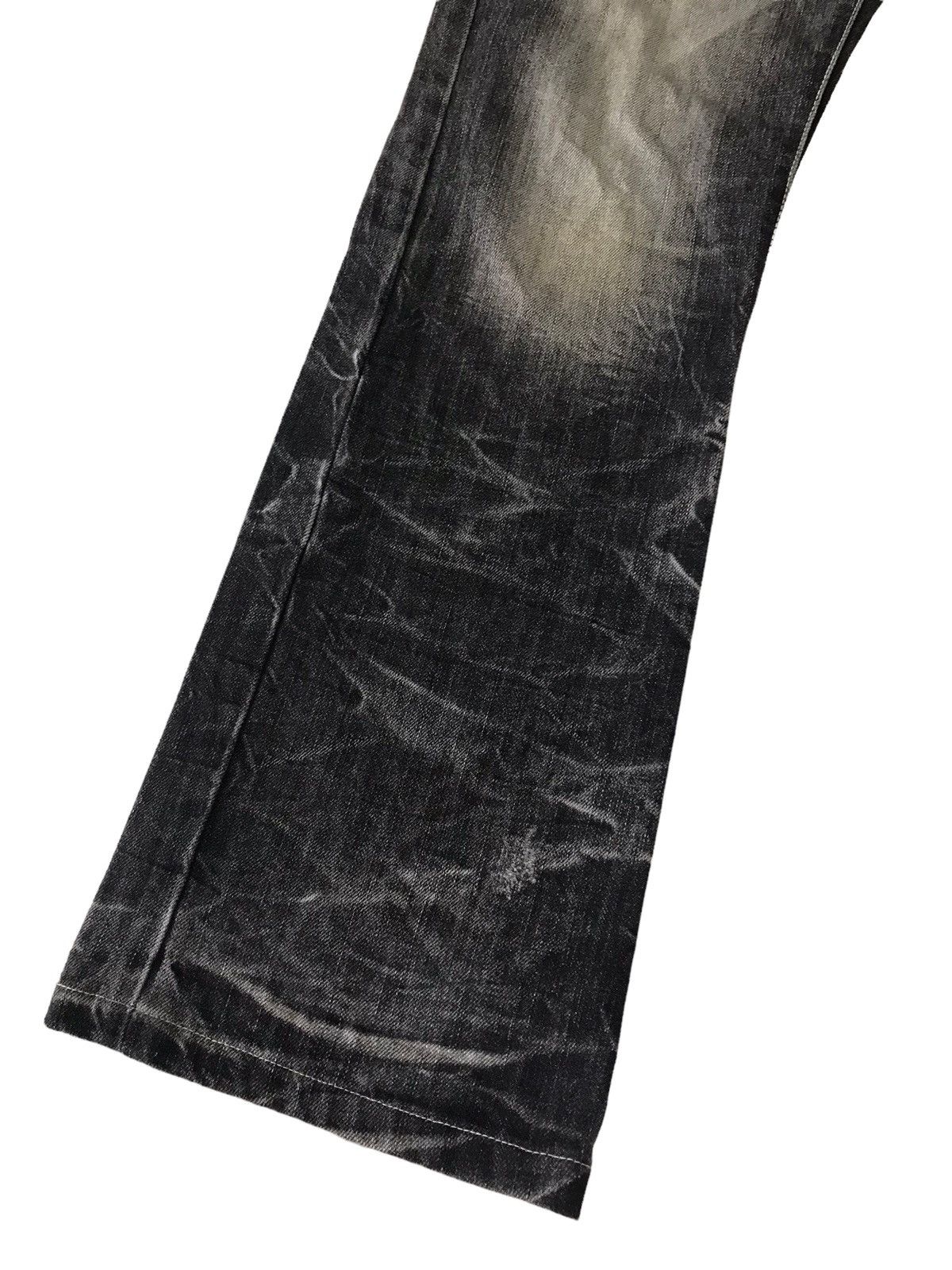 Japanese Brand Flare Jeans 💥 LA Gate Acid Wash Distressed Denim Size US 31 - 6 Thumbnail