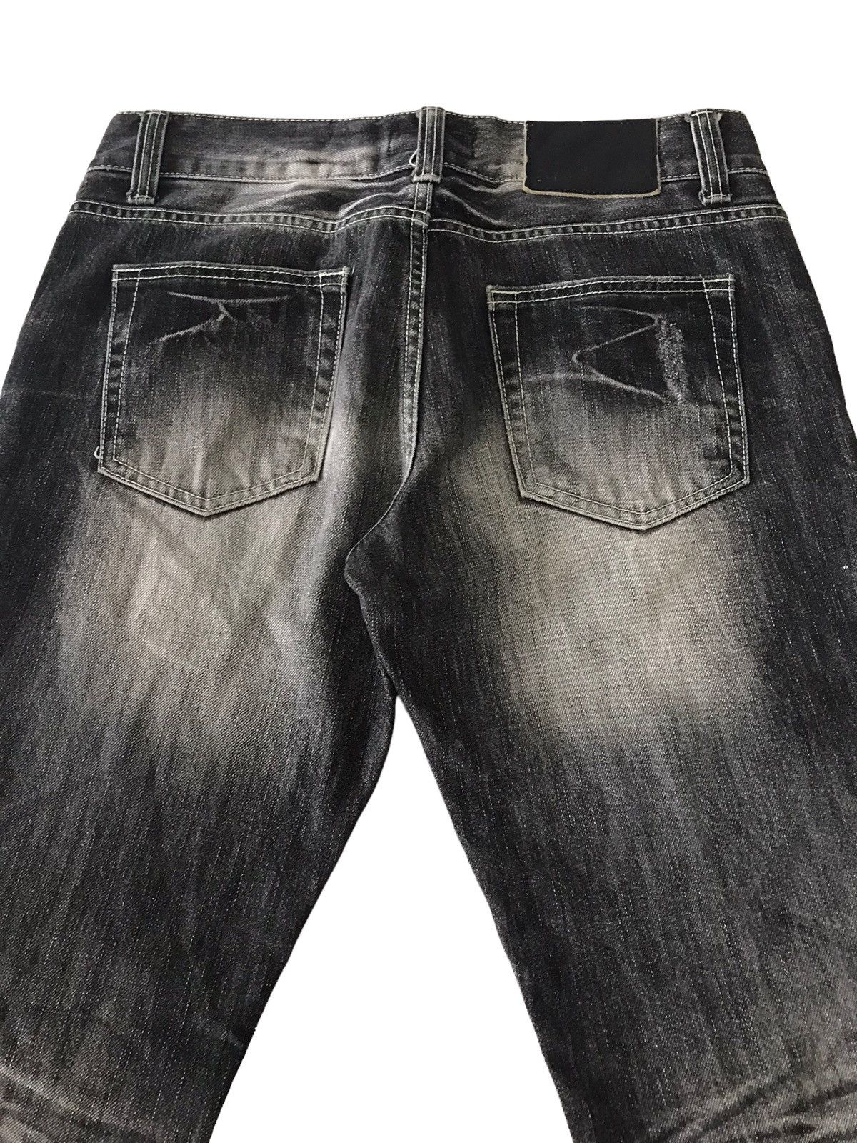 Japanese Brand Flare Jeans 💥 LA Gate Acid Wash Distressed Denim Size US 31 - 20 Thumbnail