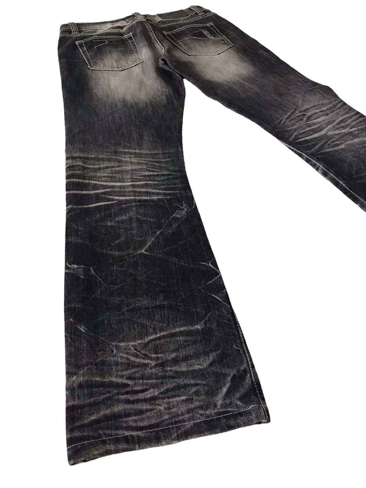 Japanese Brand Flare Jeans 💥 LA Gate Acid Wash Distressed Denim Size US 31 - 15 Thumbnail