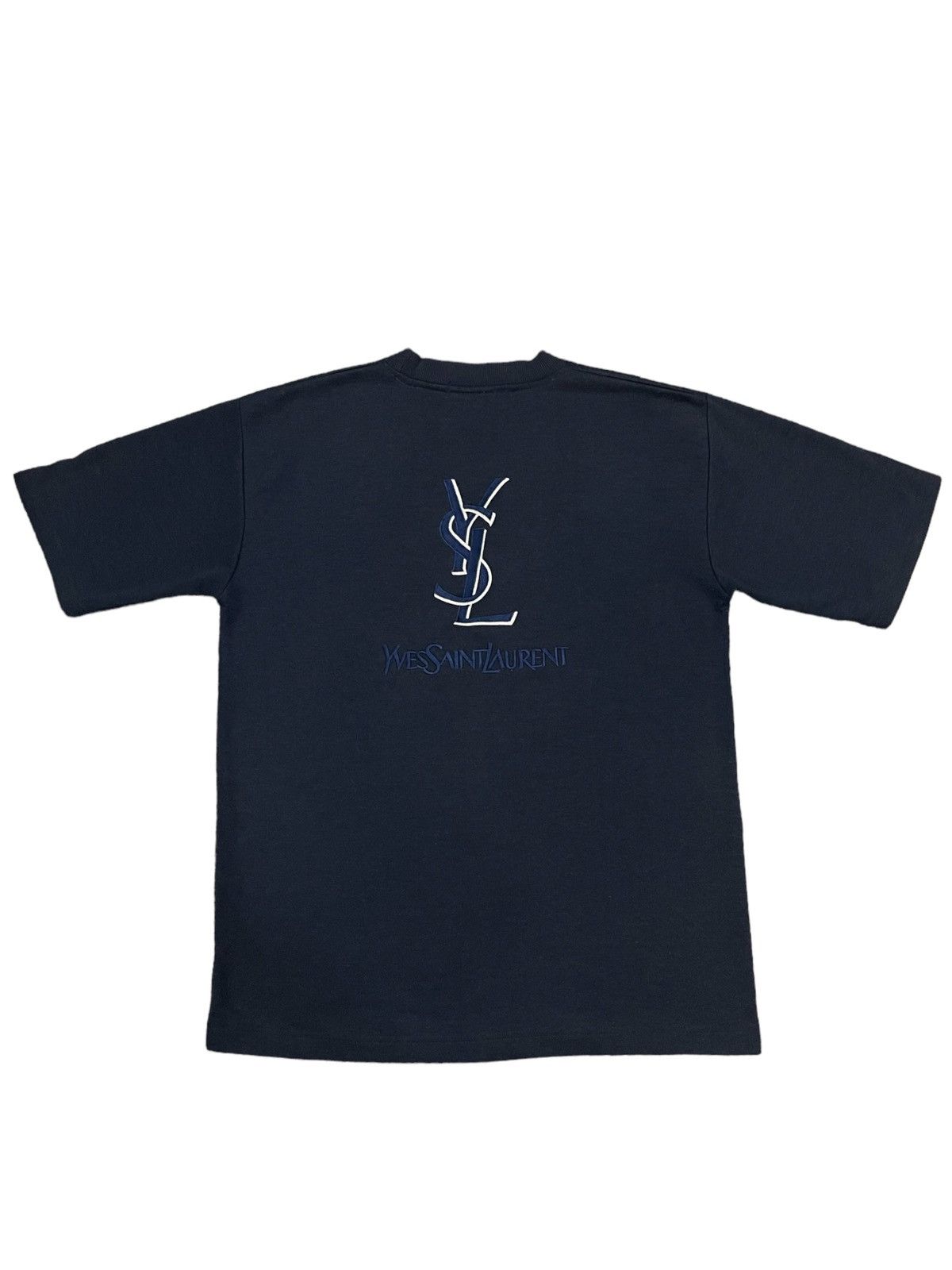Yves Saint Laurent 🔥Rare🔥 Vintage Yves Saint Laurent Big Embroidery Logo Tee Size US L / EU 52-54 / 3 - 1 Thumbnail