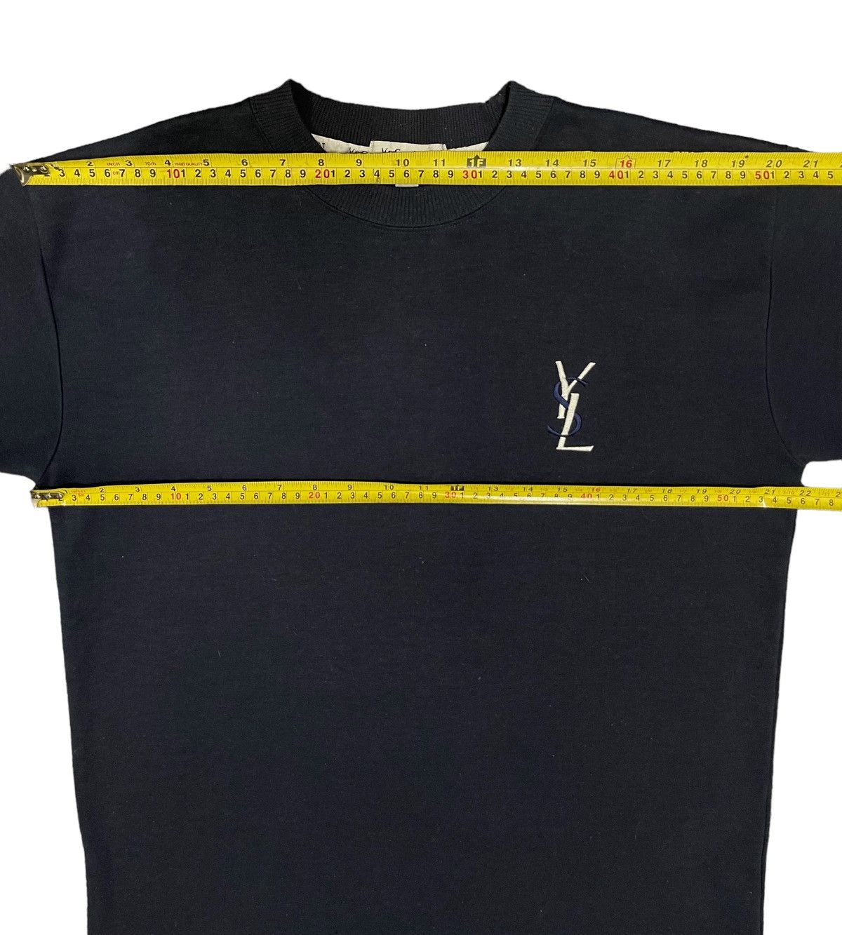 Yves Saint Laurent 🔥Rare🔥 Vintage Yves Saint Laurent Big Embroidery Logo Tee Size US L / EU 52-54 / 3 - 14 Thumbnail