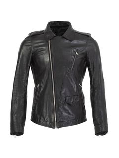 Giacca In Pelle Stooges Leather Biker Jacket In Black