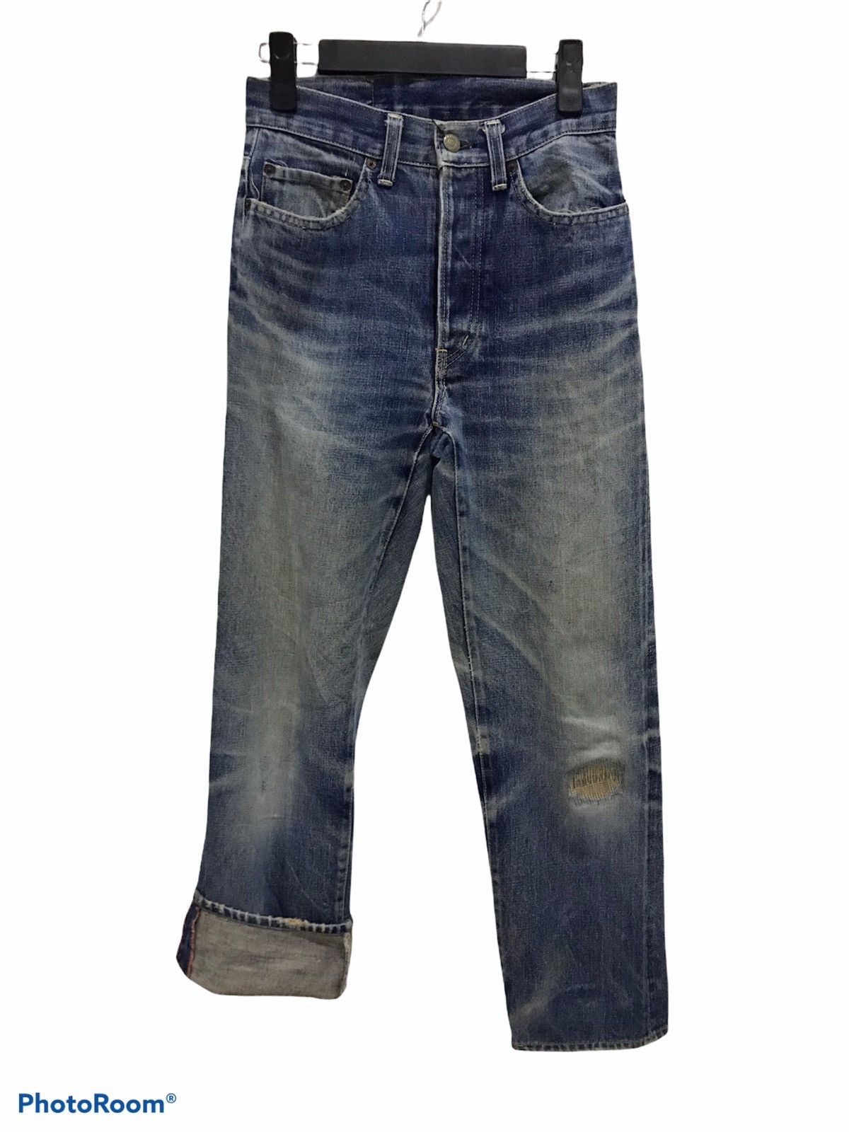 image of Distressed Denim x Hollywood Ranch&market VTG Hr Market Distressed Selvedge Denim Jeans in Blue (Si