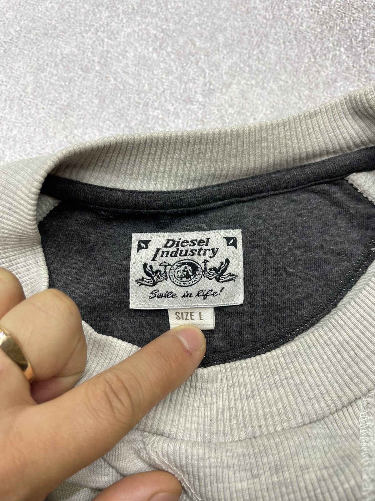 Diesel × Vintage Mens Diesel Industry Vintage Sweatshirt Big Logo Size US L / EU 52-54 / 3 - 7 Thumbnail