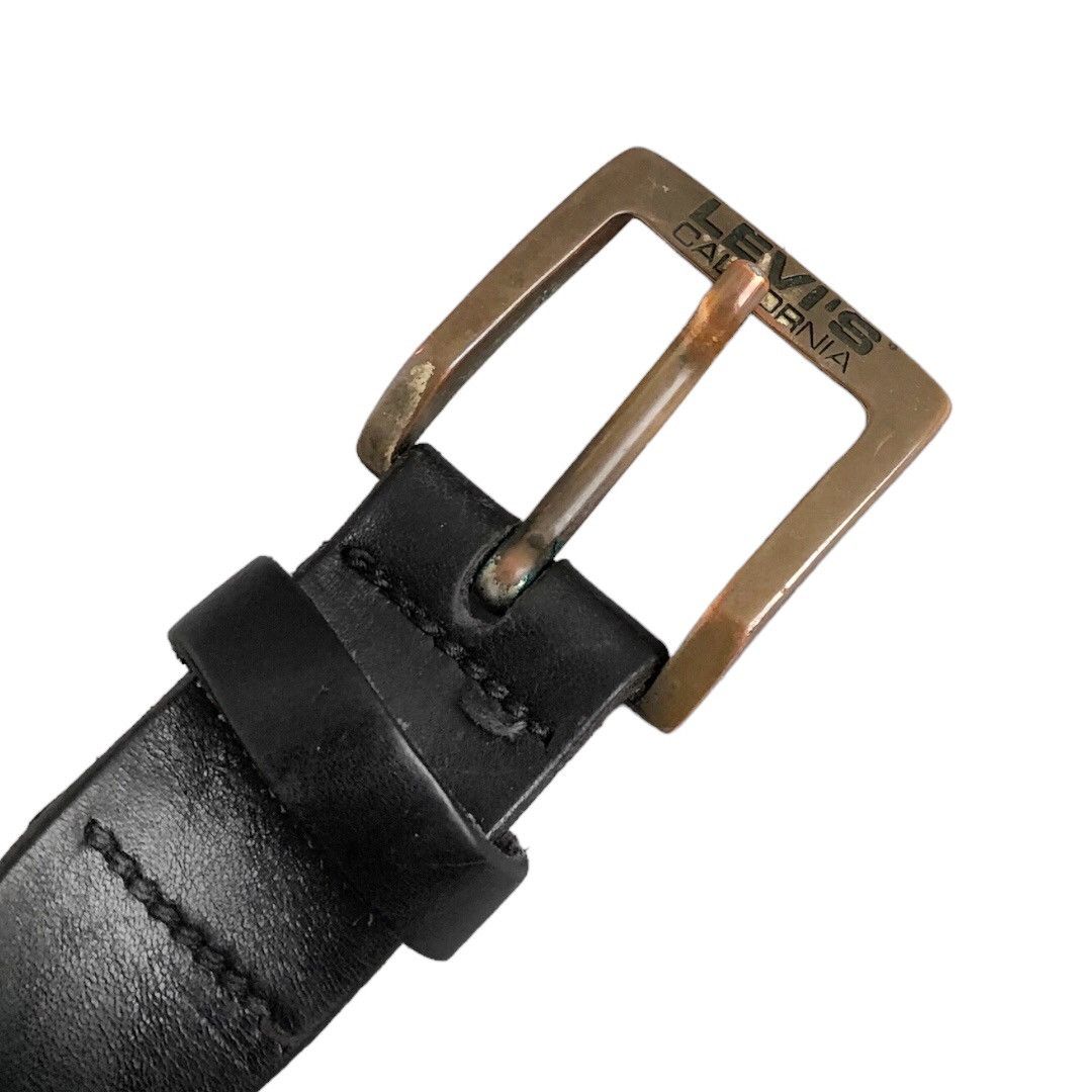 Levi's 🔵black calfskin leather belt with bronze-tone buckle Size ONE SIZE - 2 Thumbnail