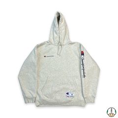 Supreme x champion hot sale hoodie grey