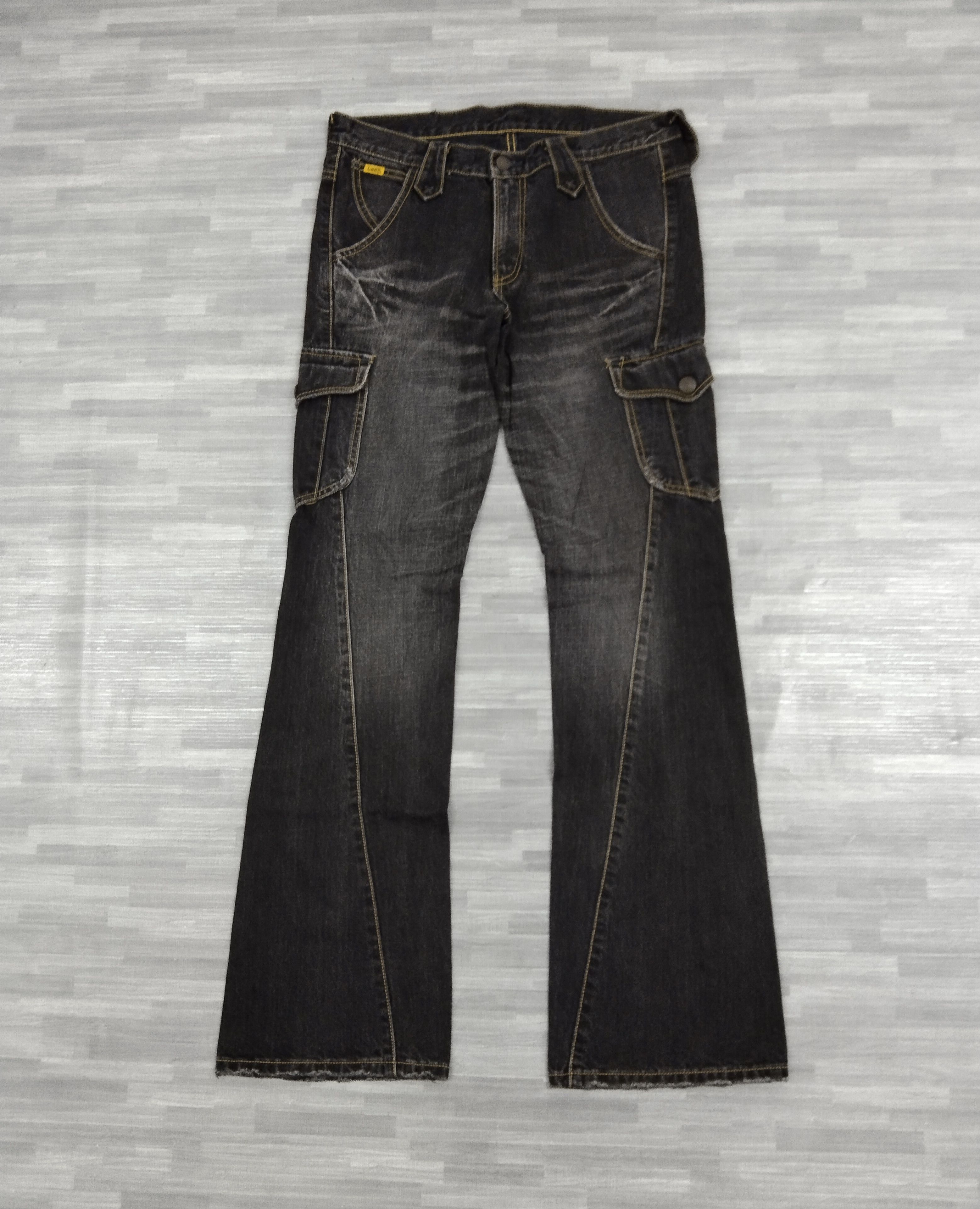 Lee FLARE🔥WASHED BLACK TWIST CARGO LEE DENIM PANTS Size US 31 - 2 Thumbnail