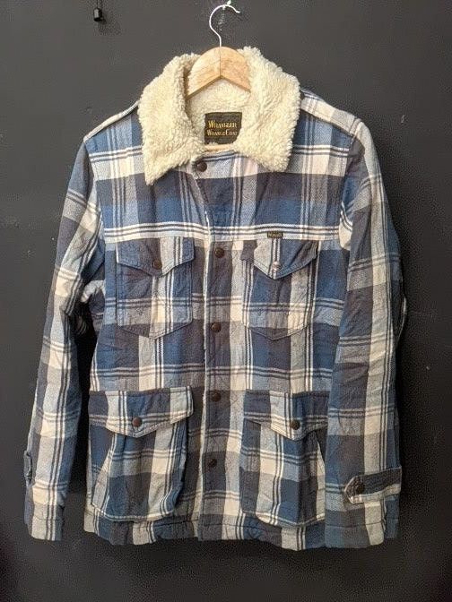 image of Vintage x Wrangler Checkered Sherpa Lined Jacket, Men's (Size Medium)