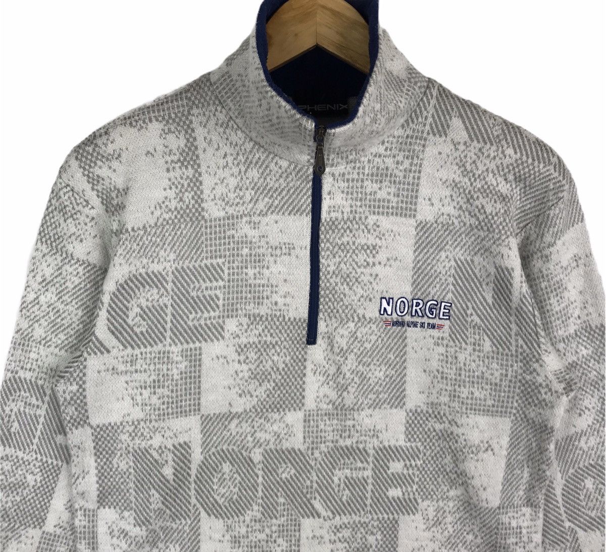 Vintage Vintage Norge Norway Alpine Ski Team All Half Zipper Jumper Size US M / EU 48-50 / 2 - 2 Thumbnail