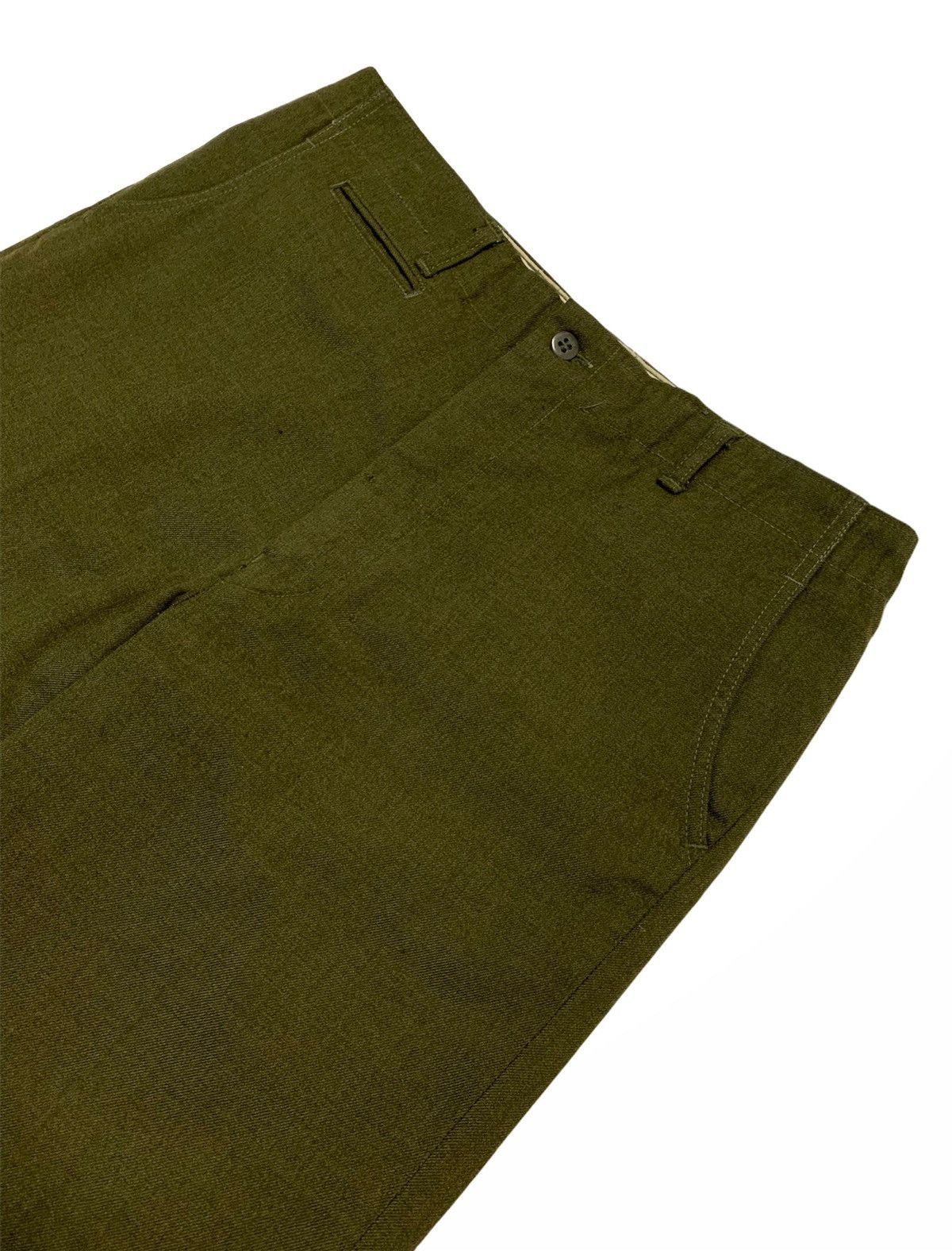 Other RARE‼️Vintage 80s Wool Army Green Military Oversized Pants Size US 38 / EU 54 - 2 Thumbnail