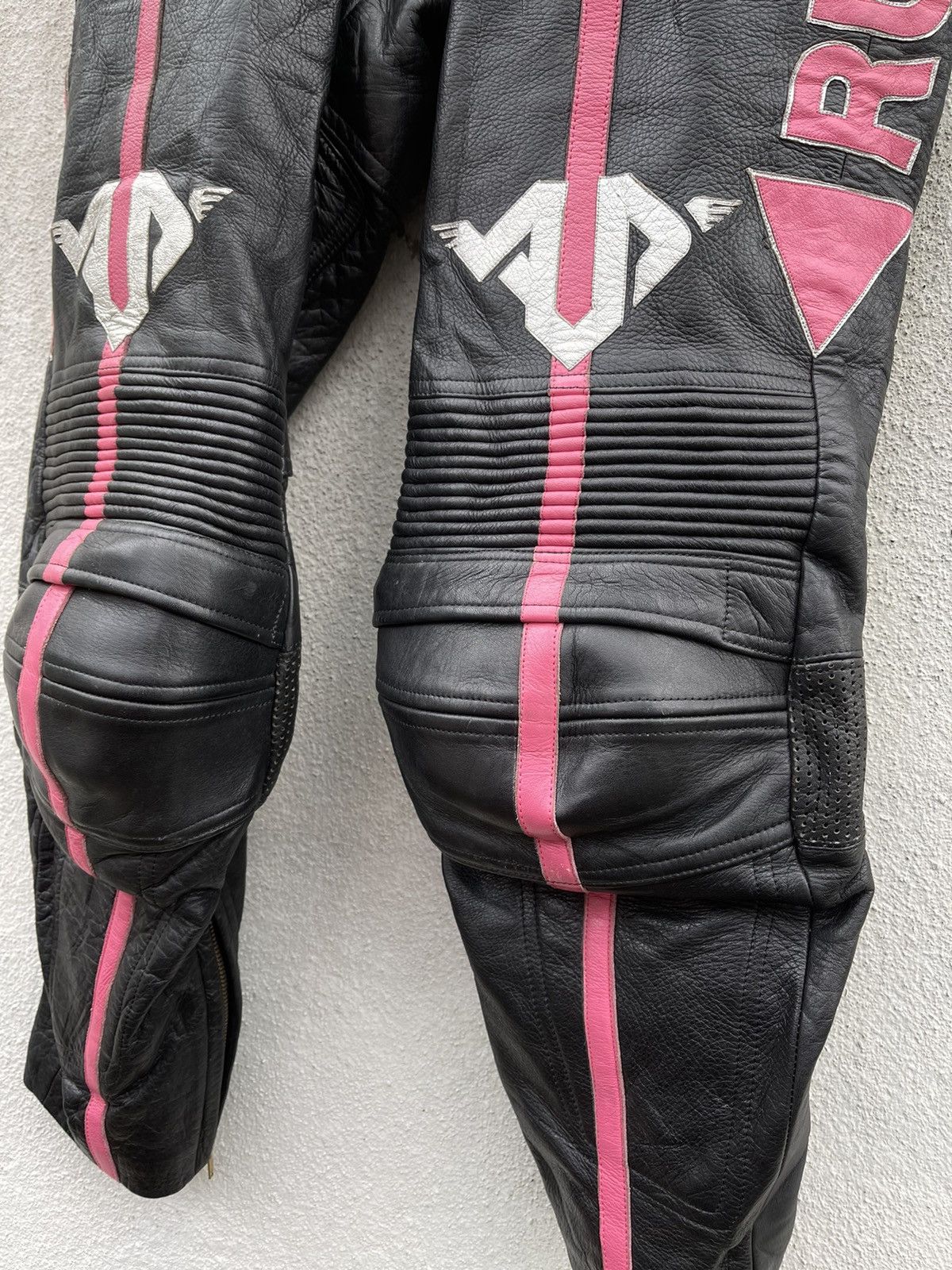 Genuine Leather × Vintage Rubi Motorcycle Racing pants fully leather with padding Size US 30 / EU 46 - 8 Thumbnail