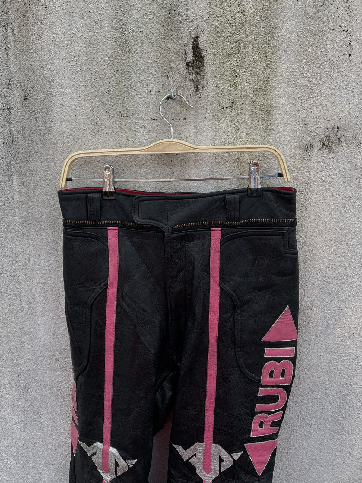 Genuine Leather × Vintage Rubi Motorcycle Racing pants fully leather with padding Size US 30 / EU 46 - 2 Thumbnail
