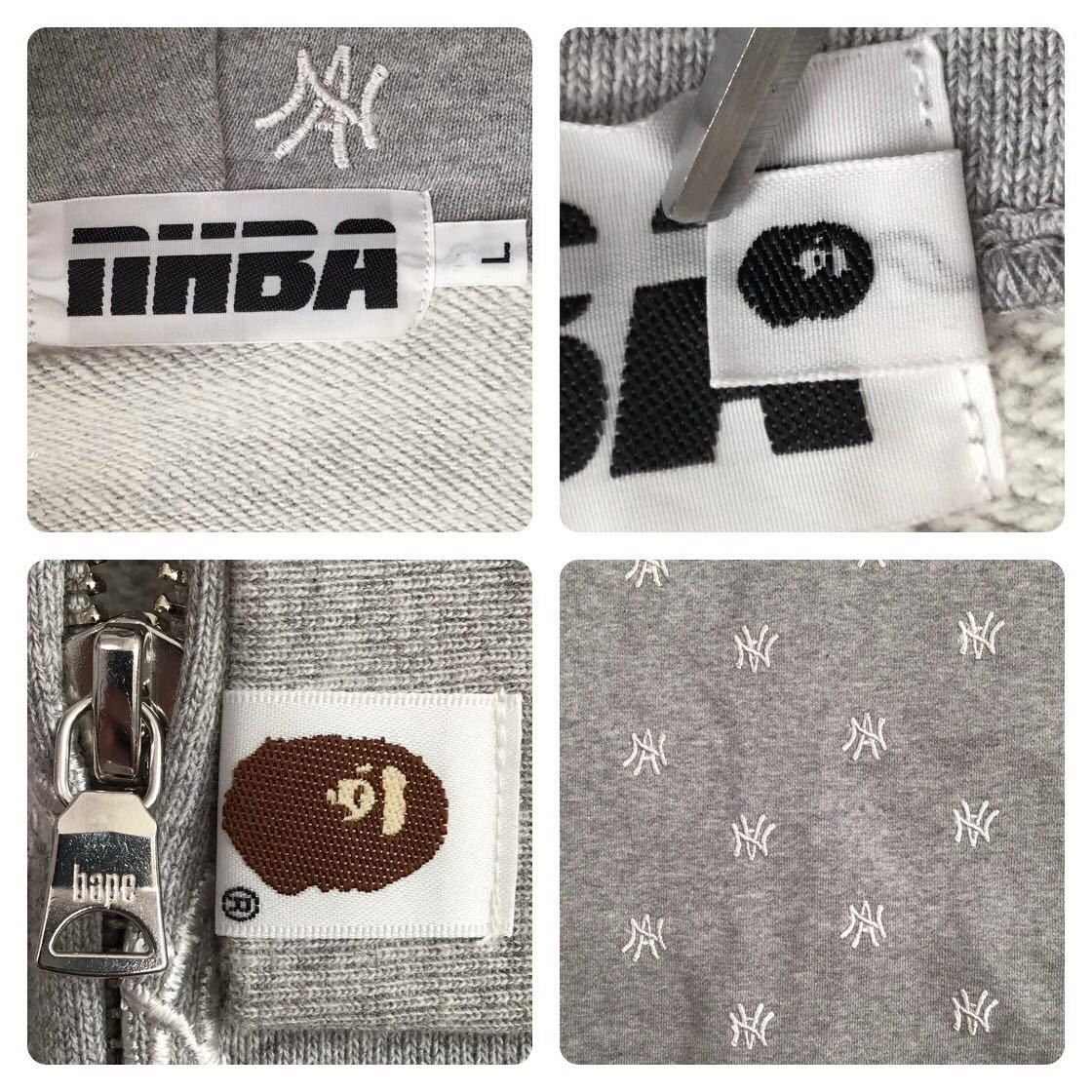 Bape × Neighborhood BAPE × NEIGHBORHOOD LOGO Full zip hoodie Gray Size US L / EU 52-54 / 3 - 6 Thumbnail