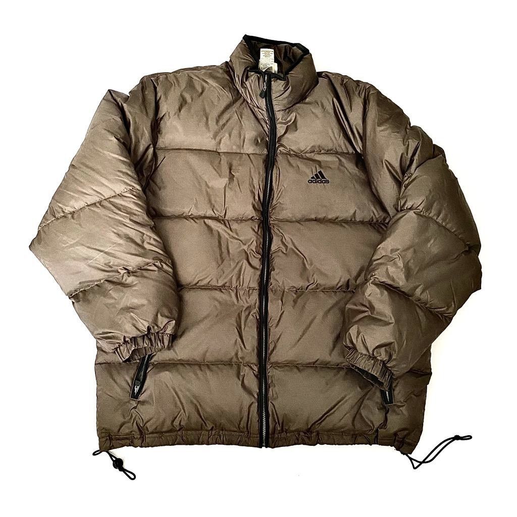 Adidas puffer jacket in brown vintage 90s retro