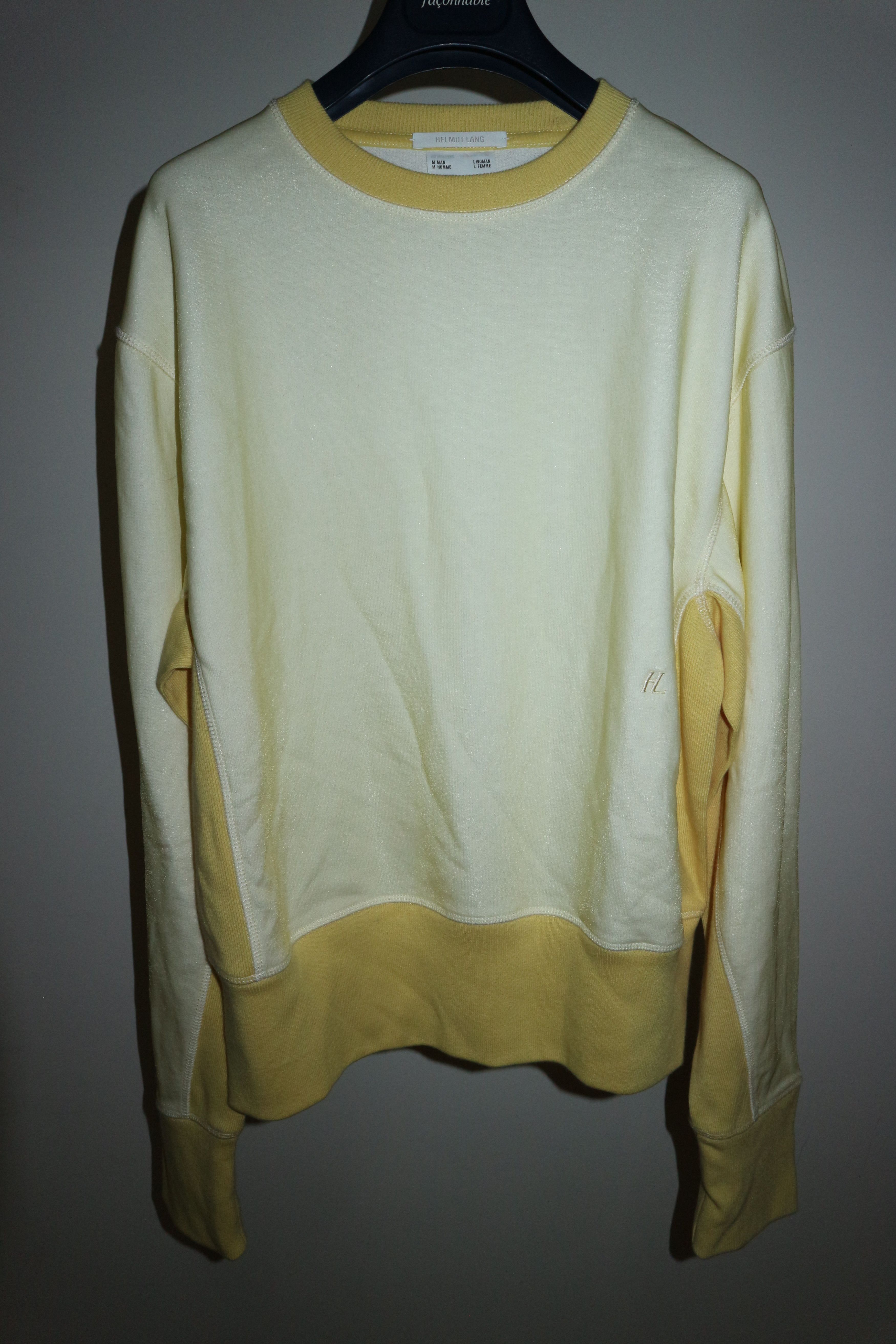 image of Helmut Lang Petit Logo Sweatshirt in Yellow, Men's (Size Medium)