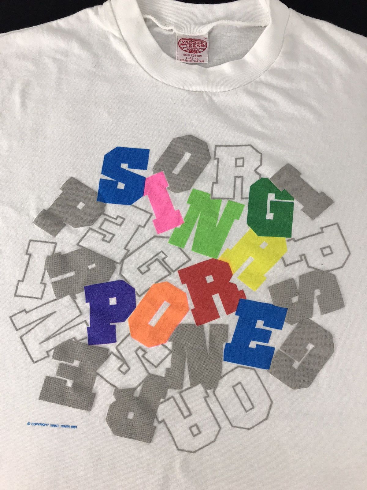 Vintage Vintage Yankee Singapore Souvenir T-shirt Printed Spell Out Size US L / EU 52-54 / 3 - 3 Thumbnail