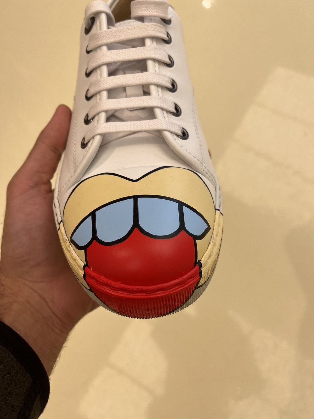 Lanvin Mouth / Tongue Sneakers in White Size US 12 / EU 45 - 8 Thumbnail