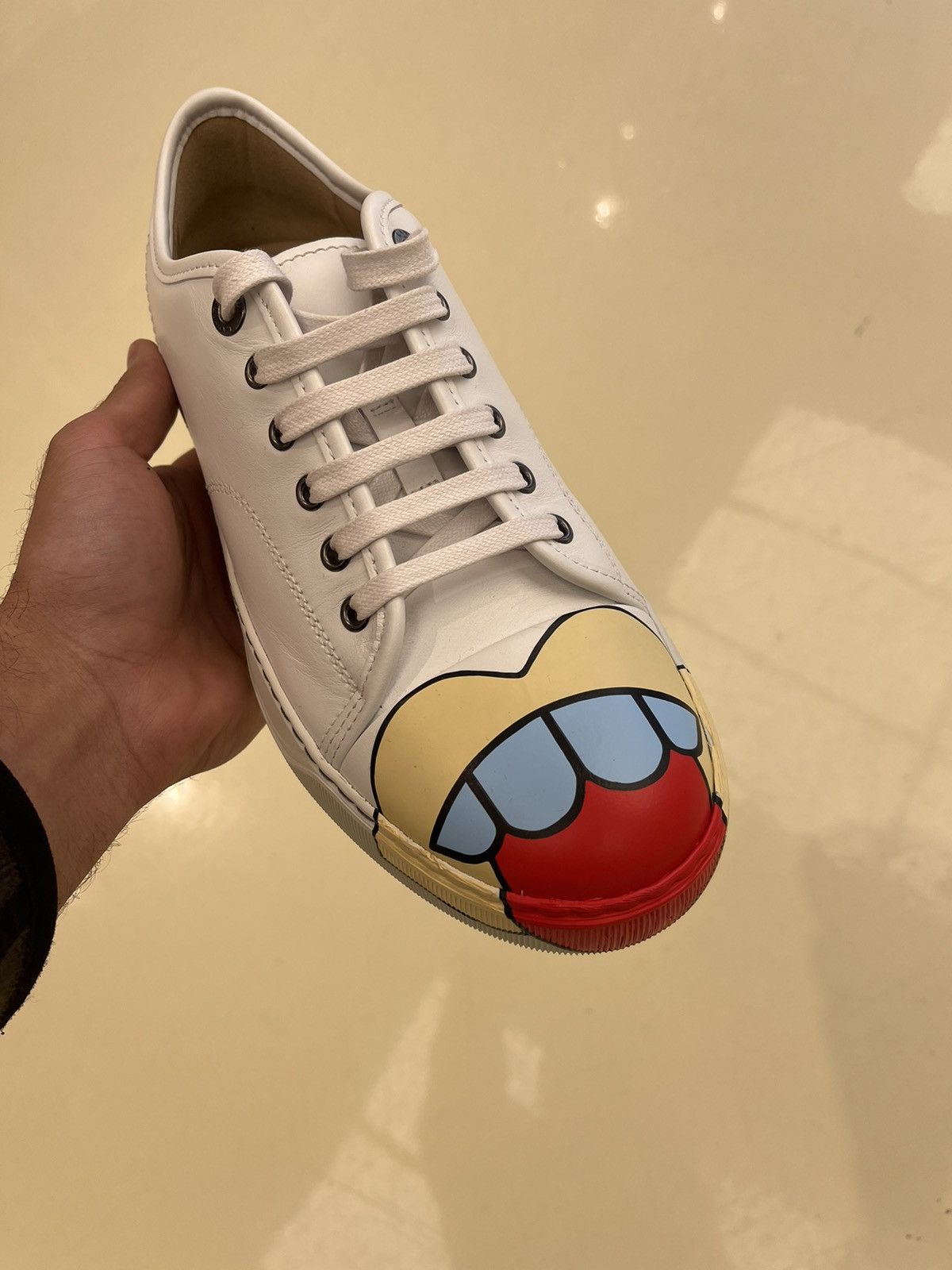 Lanvin Mouth / Tongue Sneakers in White Size US 12 / EU 45 - 2 Thumbnail