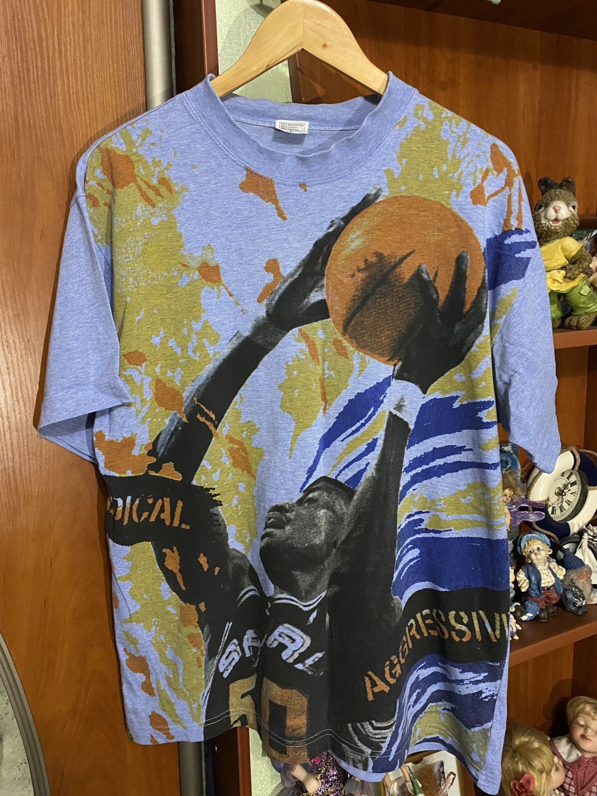 Vtg David Robinson San Antonio Spurs All over print T-shirt