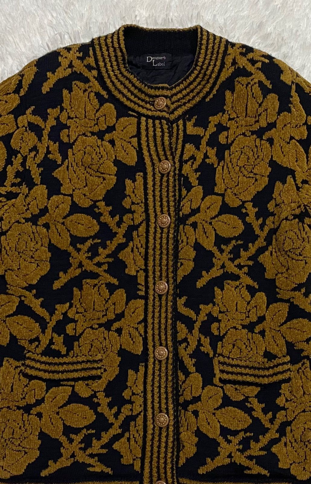 Japanese Brand Designer Label Ichioku Tapestry Floral Button Up Sweater Size US M / EU 48-50 / 2 - 2 Thumbnail